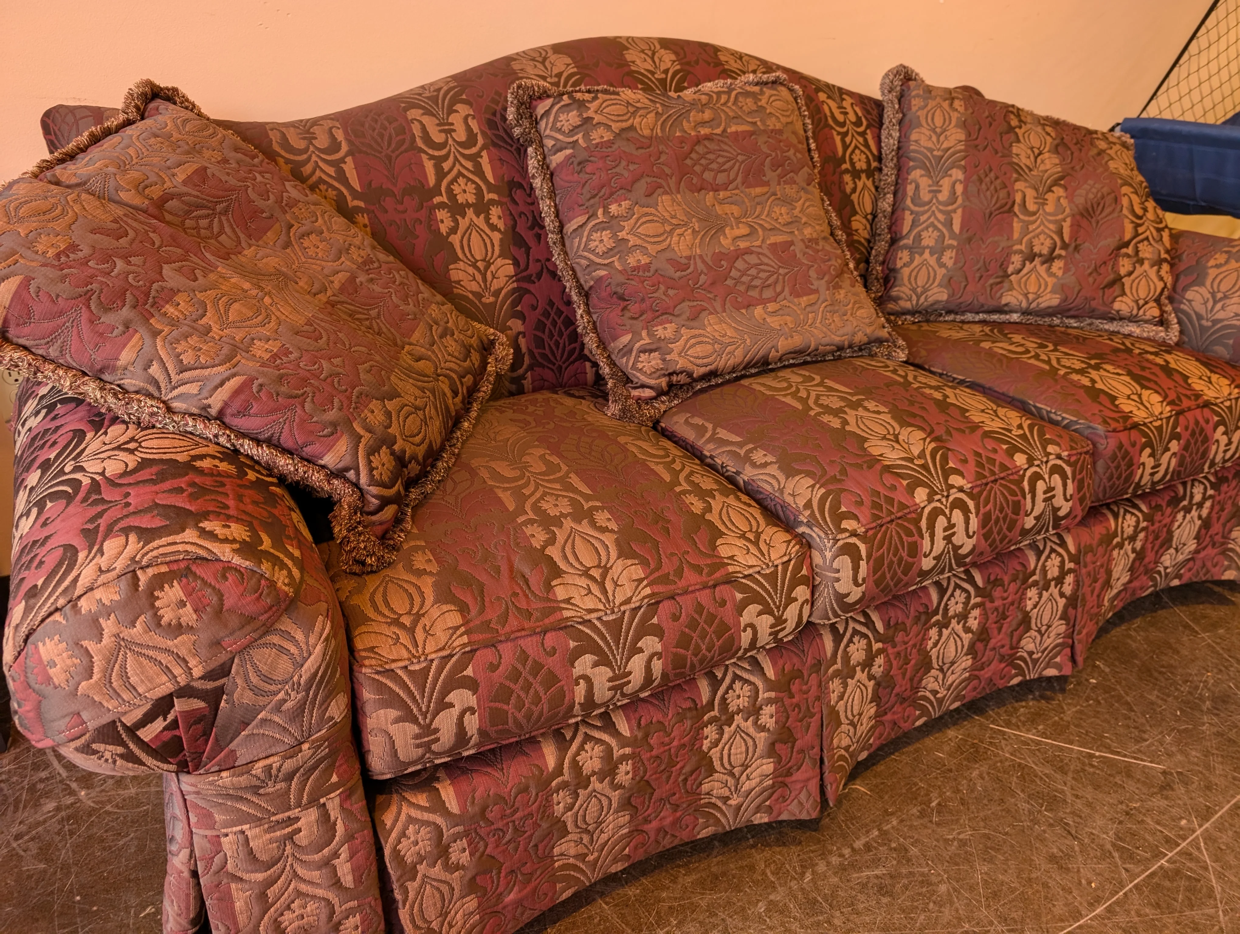 Henredon Traditional Three-Seat Sofa with Skirted Base - Image 3