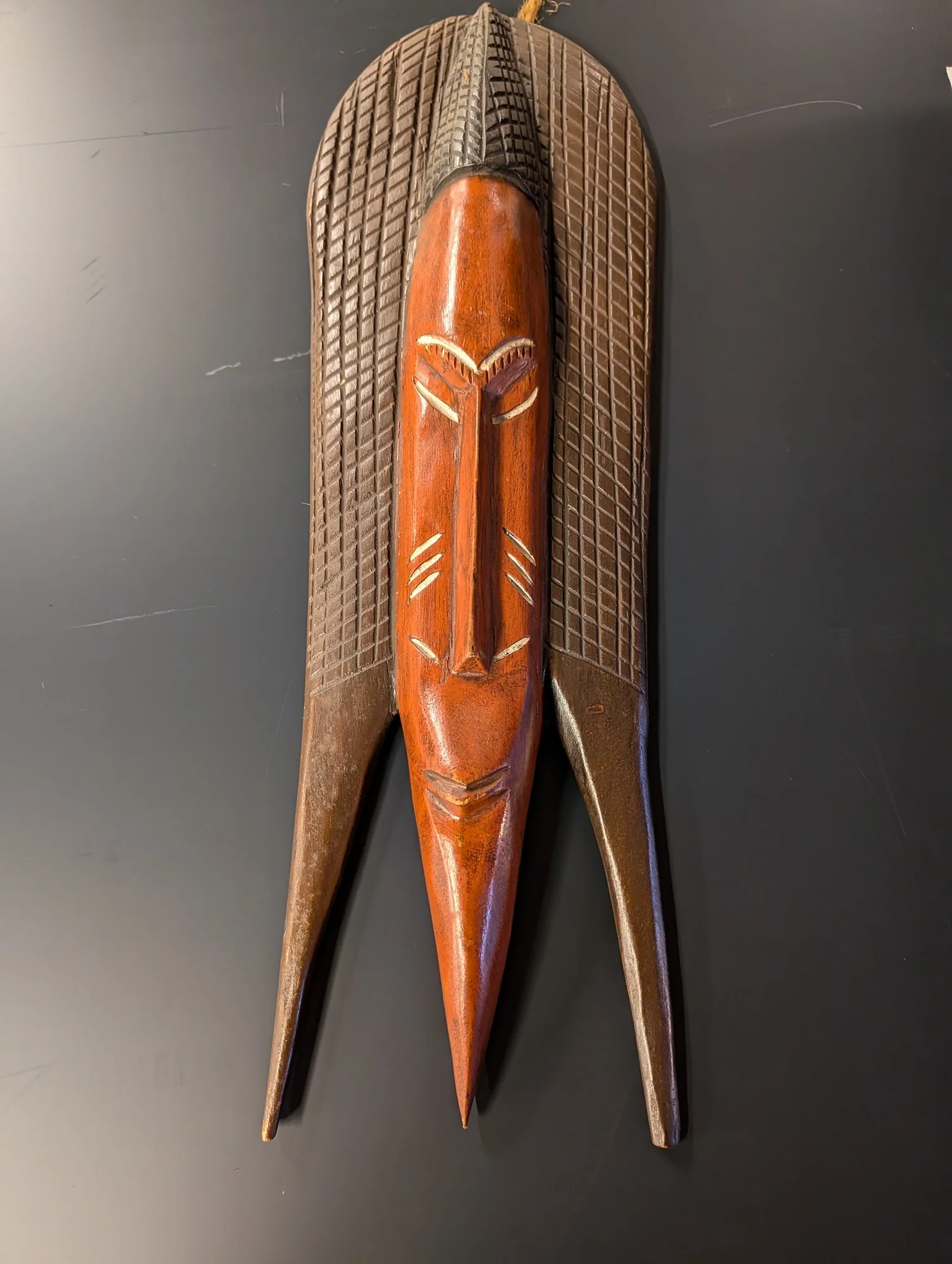 Handcrafted Ghanaian Wooden Tribal Mask Wall Art Sculpture