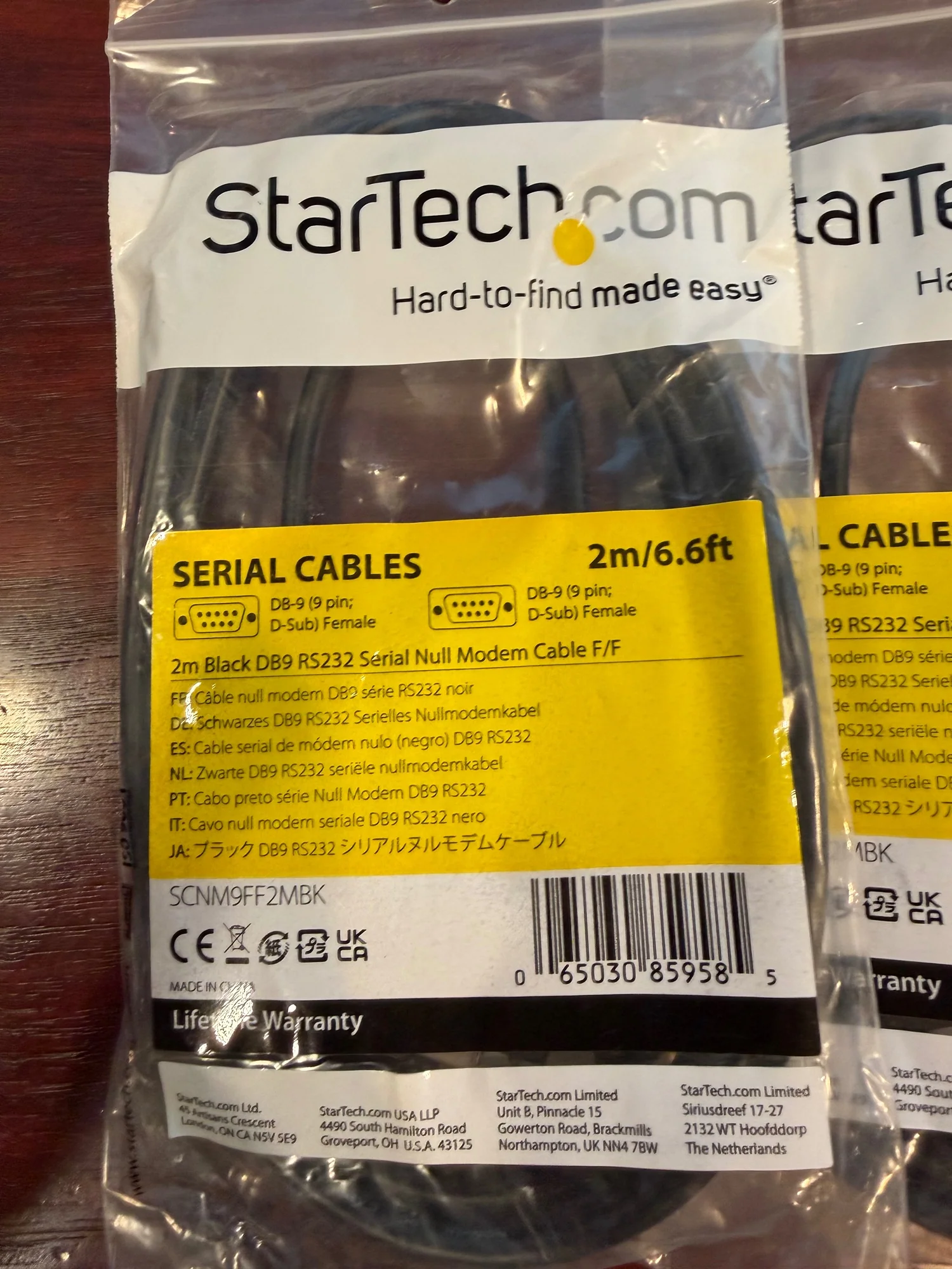 Lot of Four New in Box - StarTech Serial Cables DB9 RS232 2 Meters - Image 3