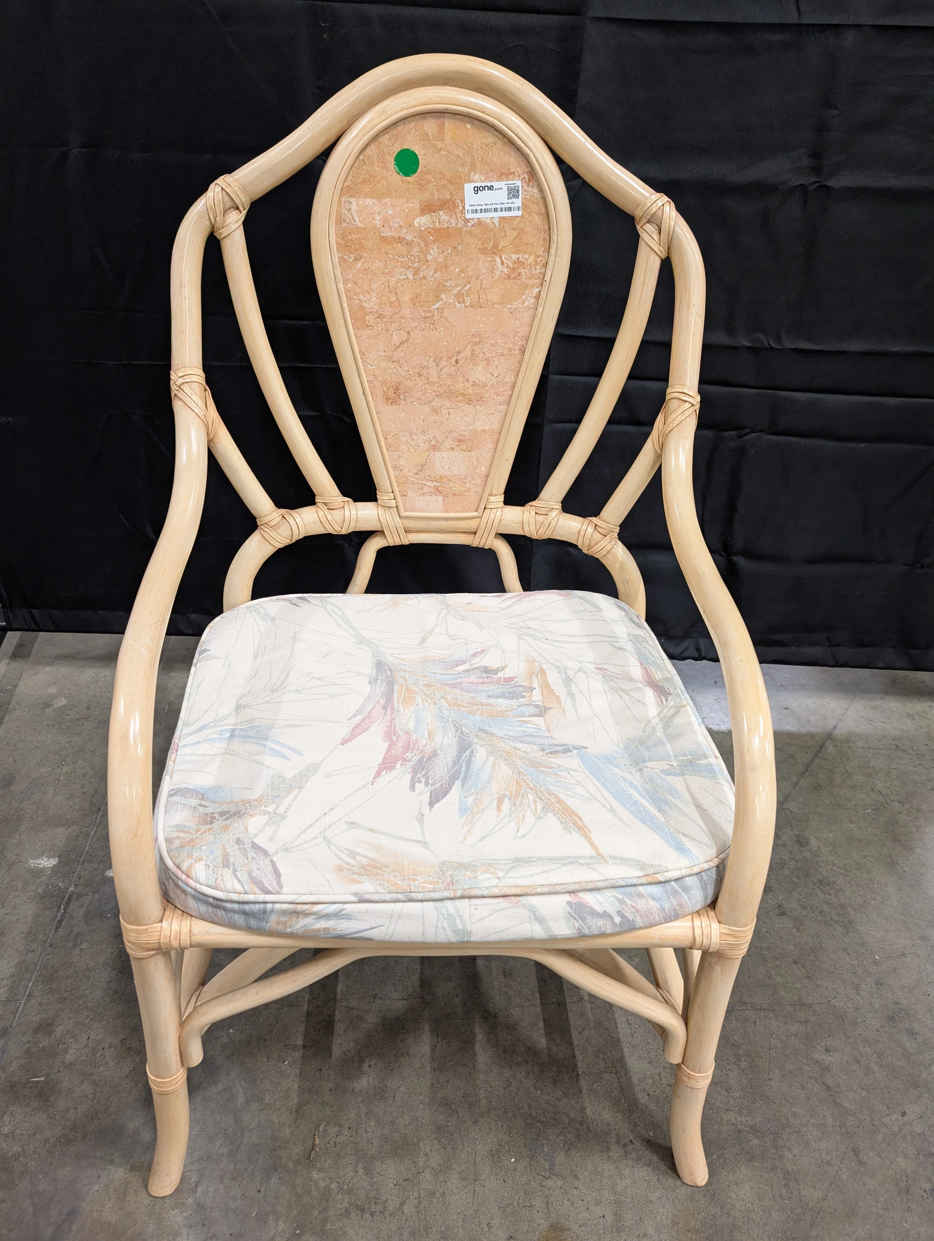 Rattan faux stone table and Set of Six Chairs - Image 8