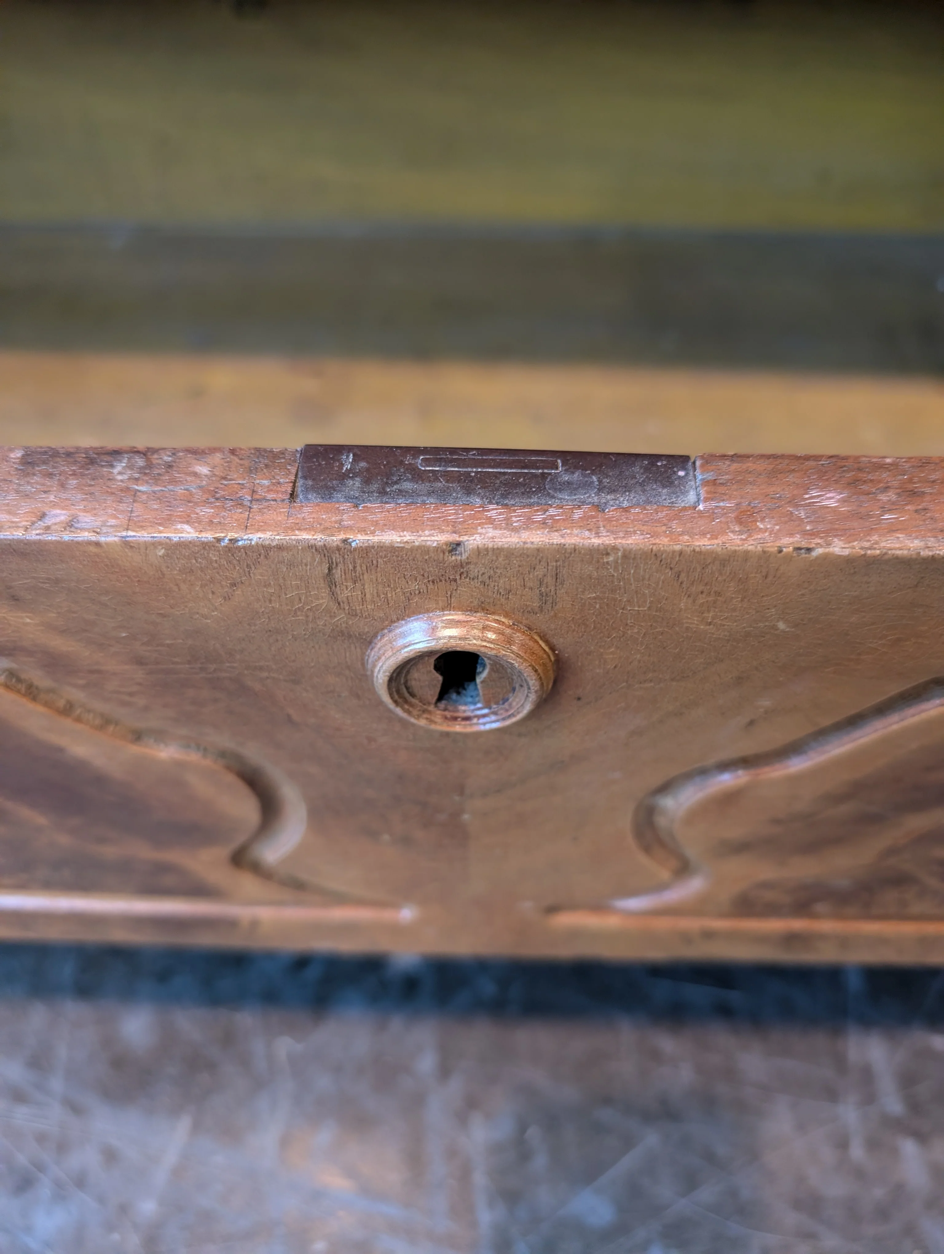 Antique Wood Five-Drawer Dresser with Marble Tops - Image 11
