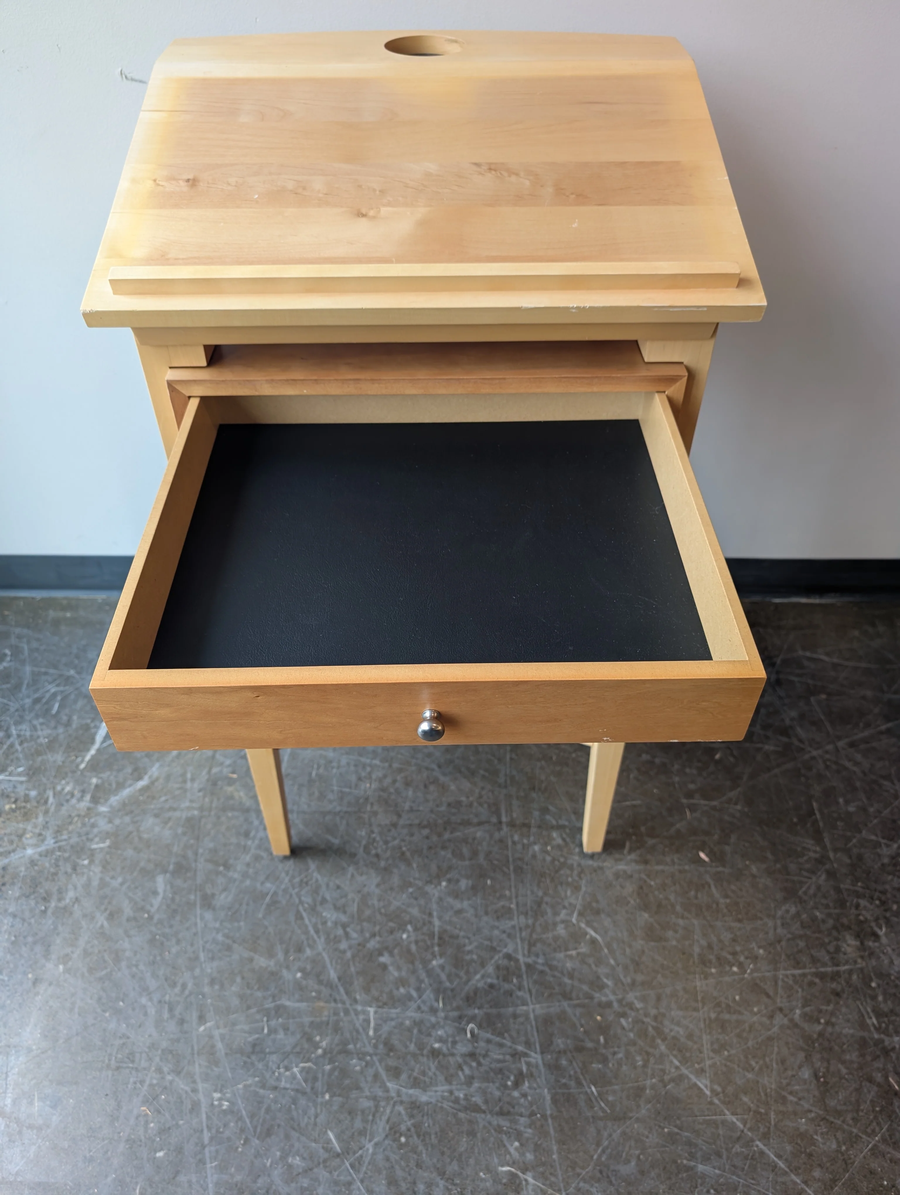 Levenger Compact Wood Standing Desk with Drawer - Image 3