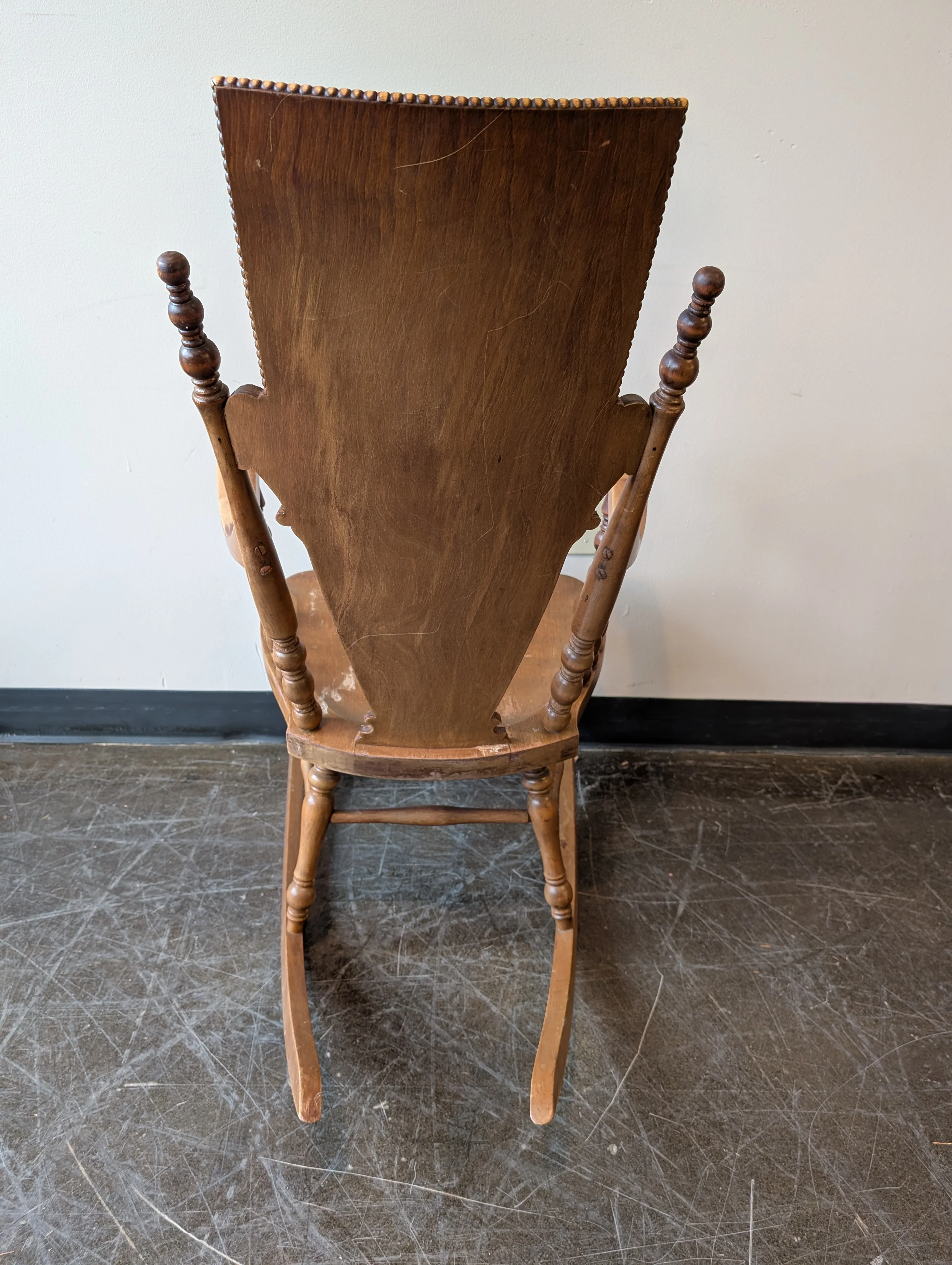 Carved Wood Vintage Rocking Chair - Image 5