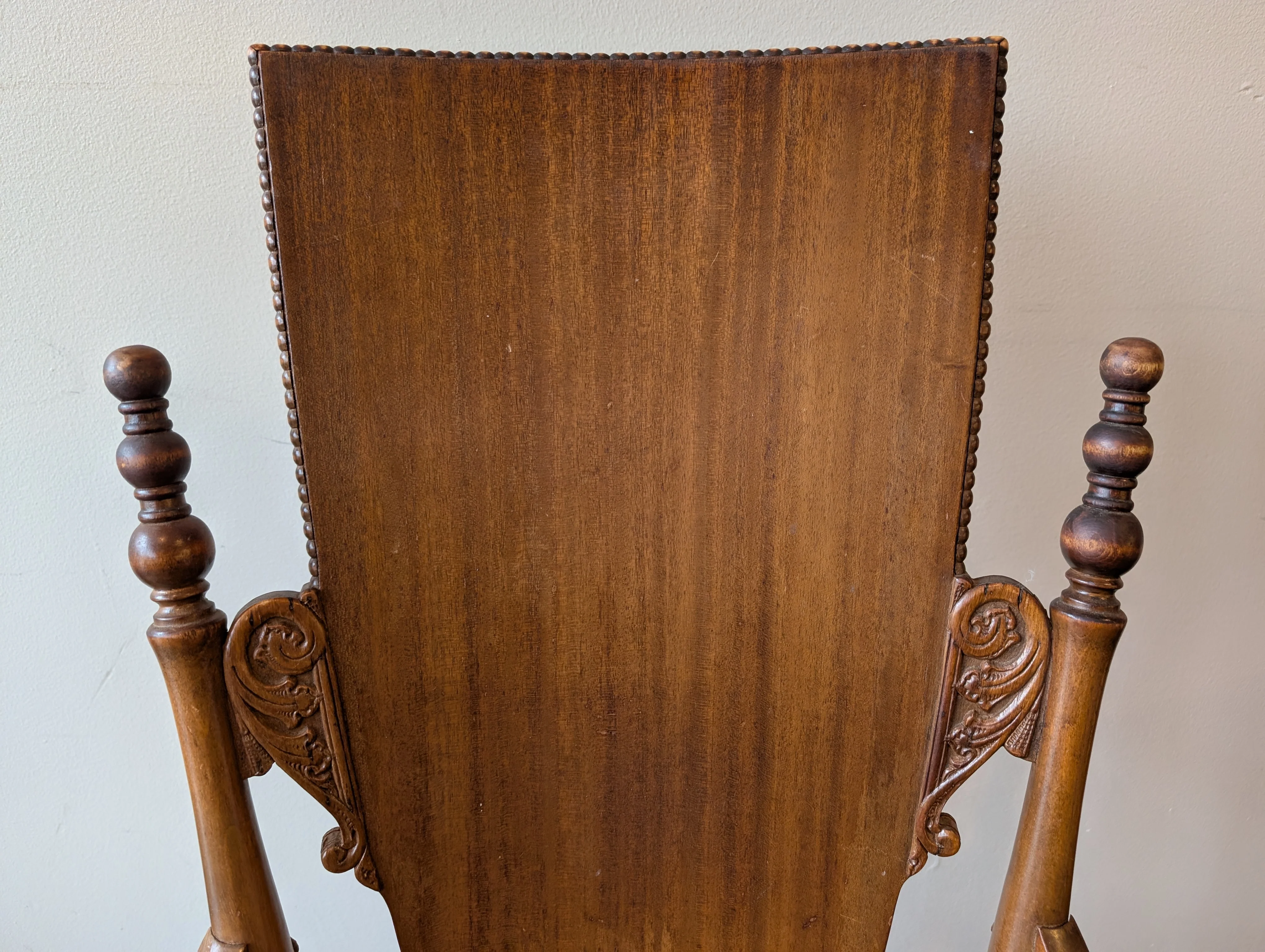 Carved Wood Vintage Rocking Chair - Image 7