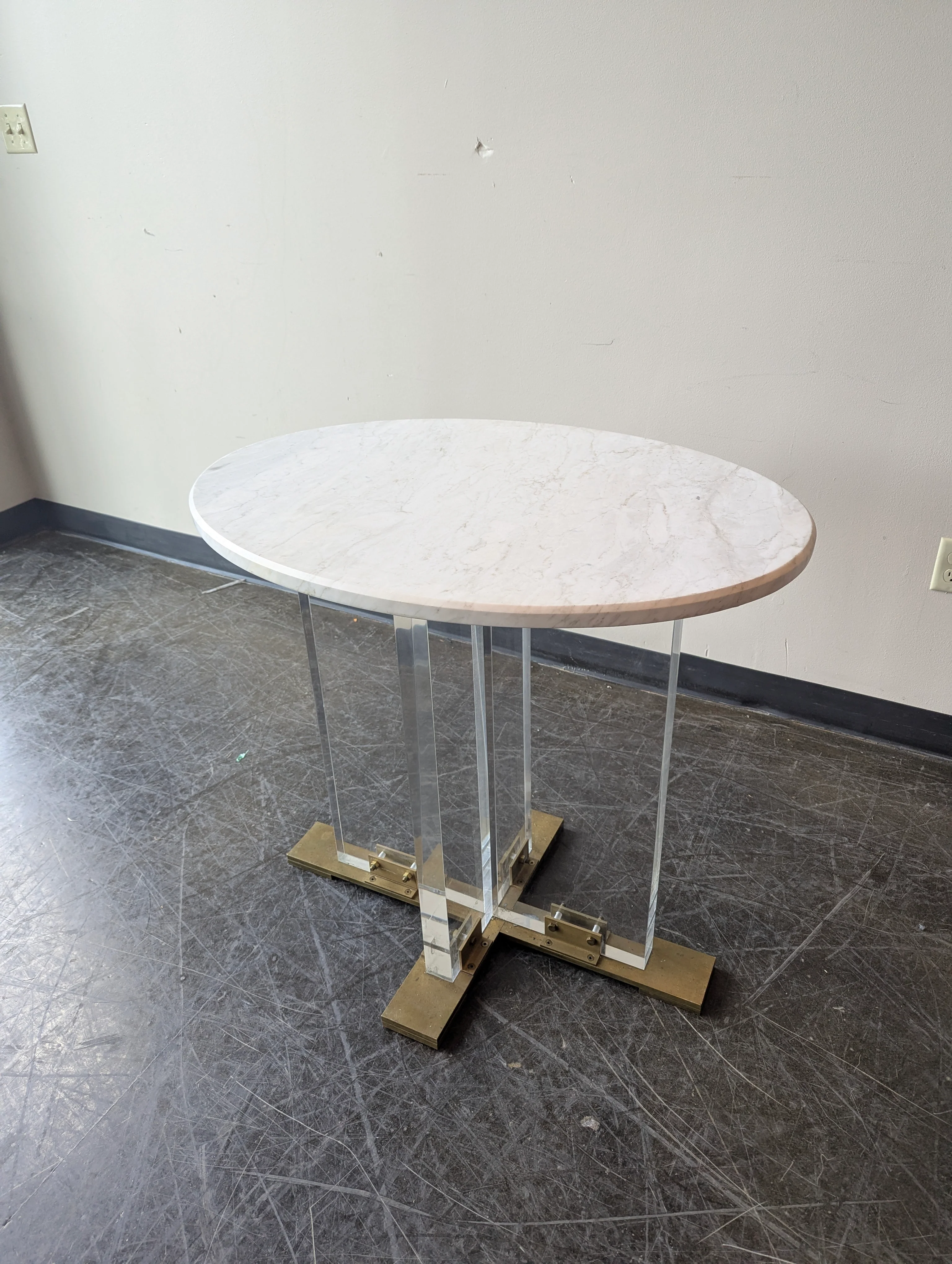 Modern Oval Marble Top Accent Table - Image 2
