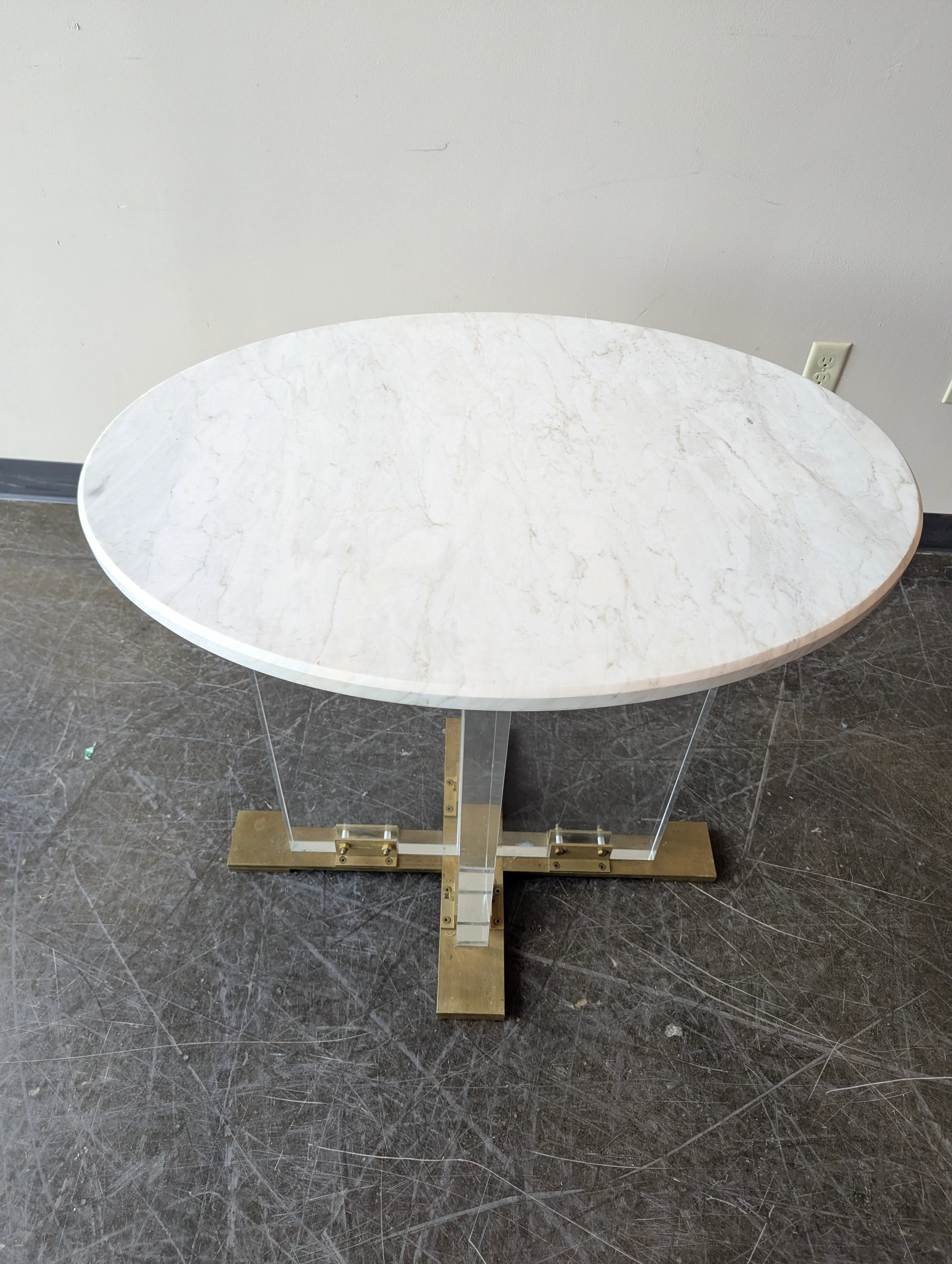 Modern Oval Marble Top Accent Table - Image 4