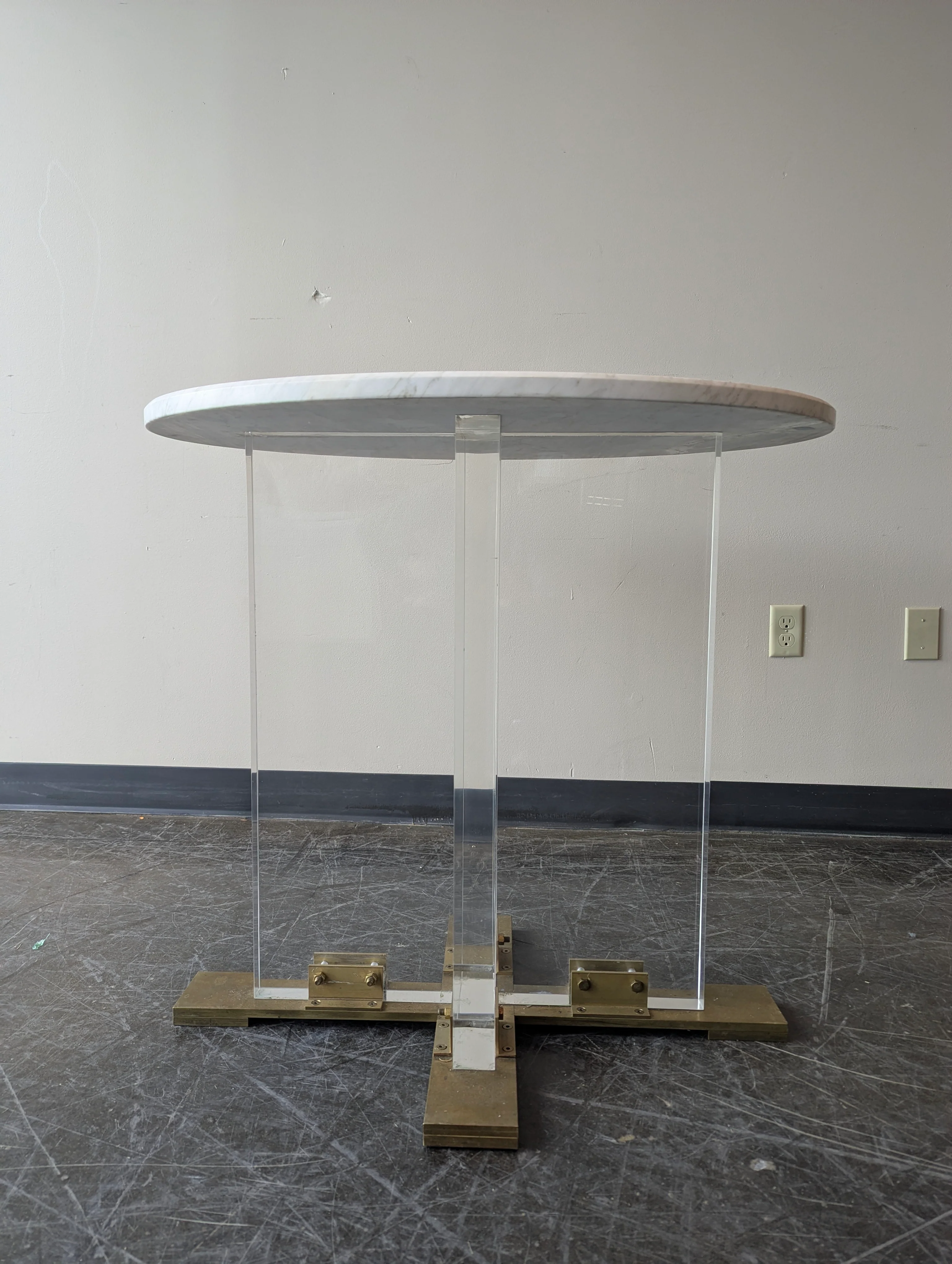 Modern Oval Marble Top Accent Table - Image 5