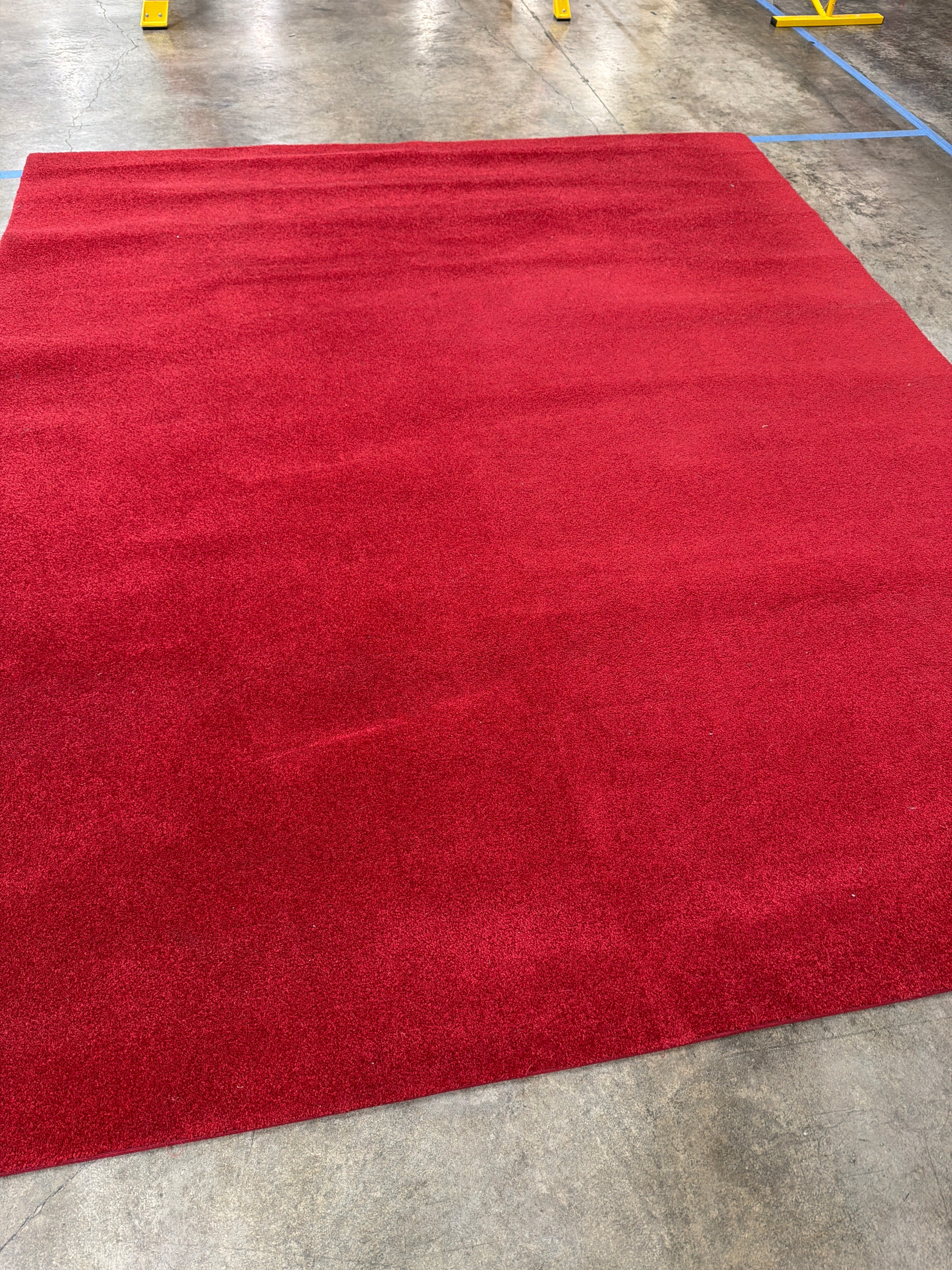 Solid Vibrant Crimson Red Textured Area Rug - 8' x 10' - Image 3