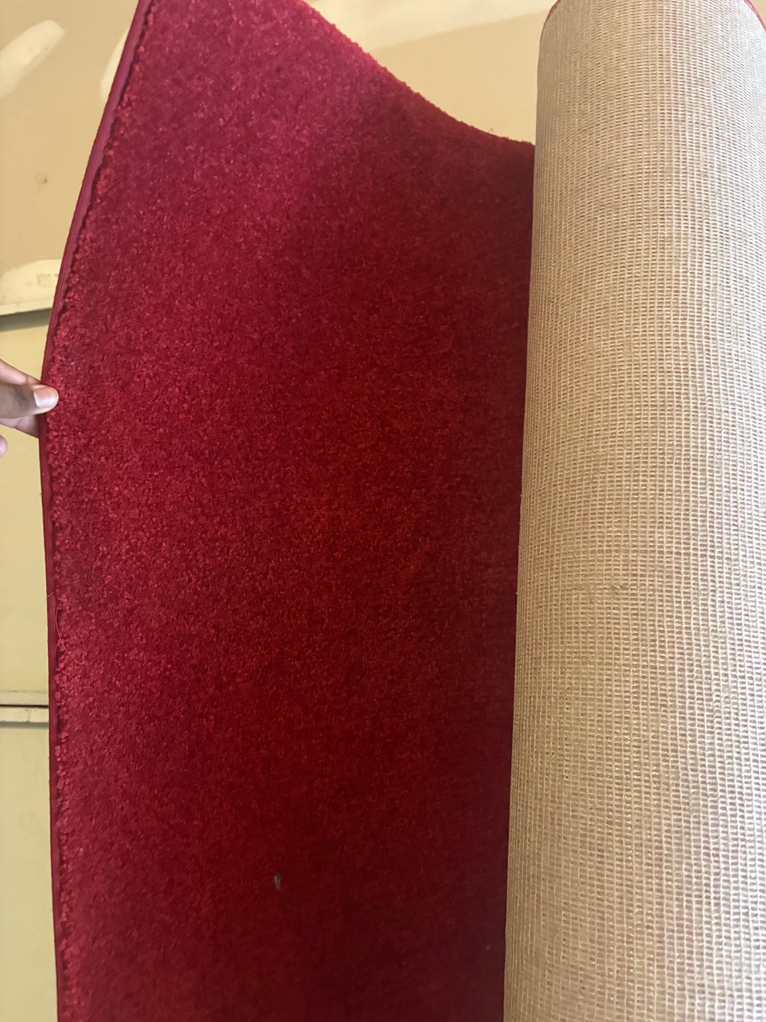 Solid Vibrant Crimson Red Textured Area Rug - 8' x 10' - Image 5