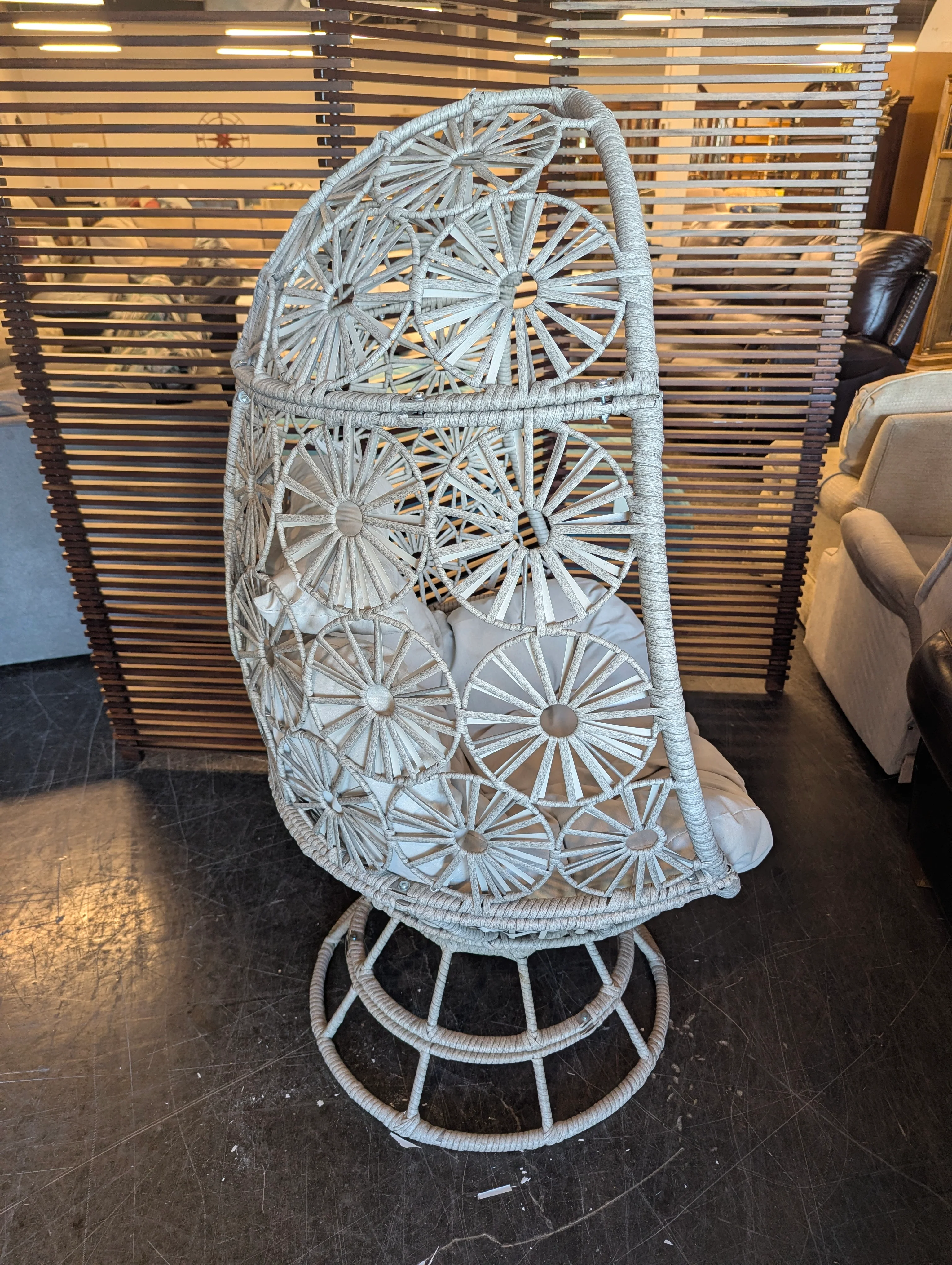 CaysonLiving Modern Woven Hanging Egg Chair with Cushion - Image 2