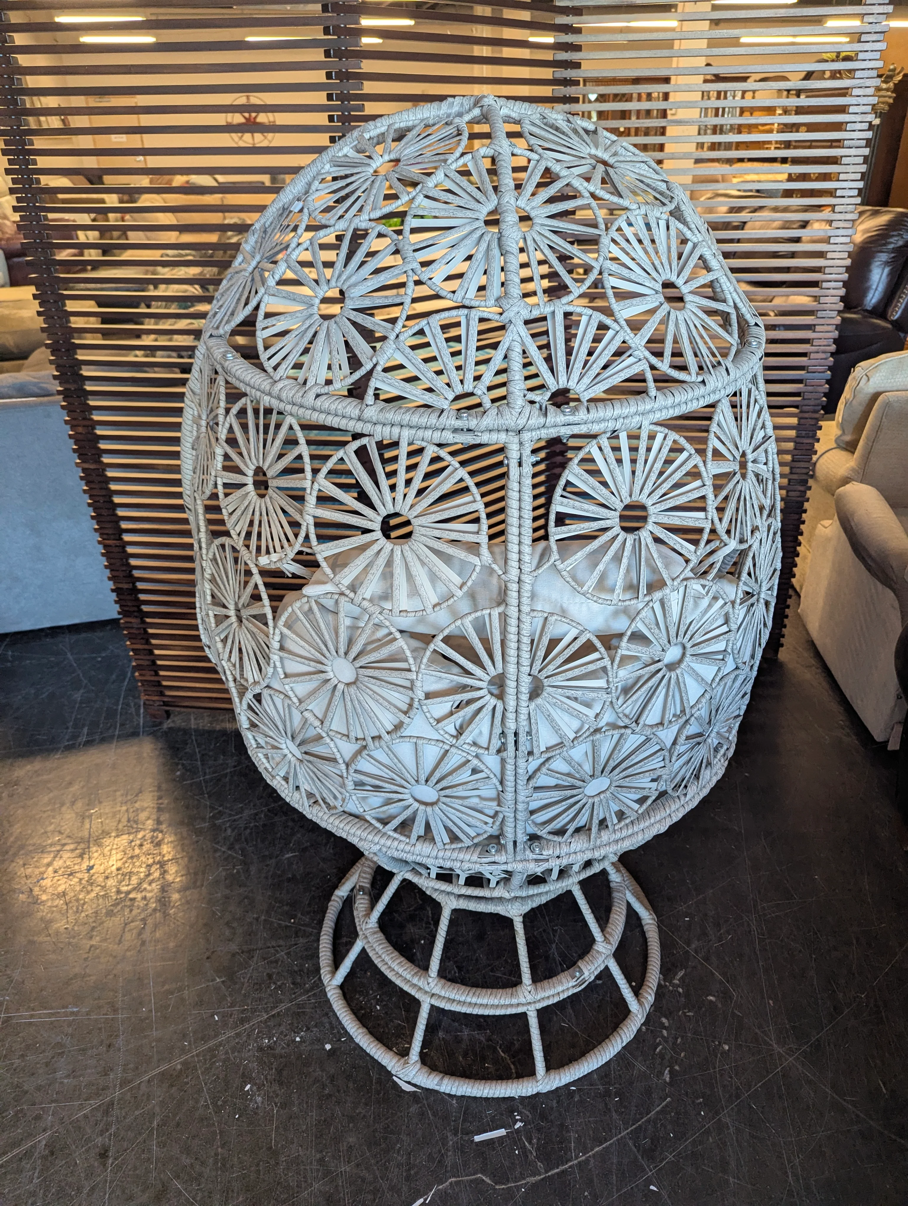 CaysonLiving Modern Woven Hanging Egg Chair with Cushion - Image 3