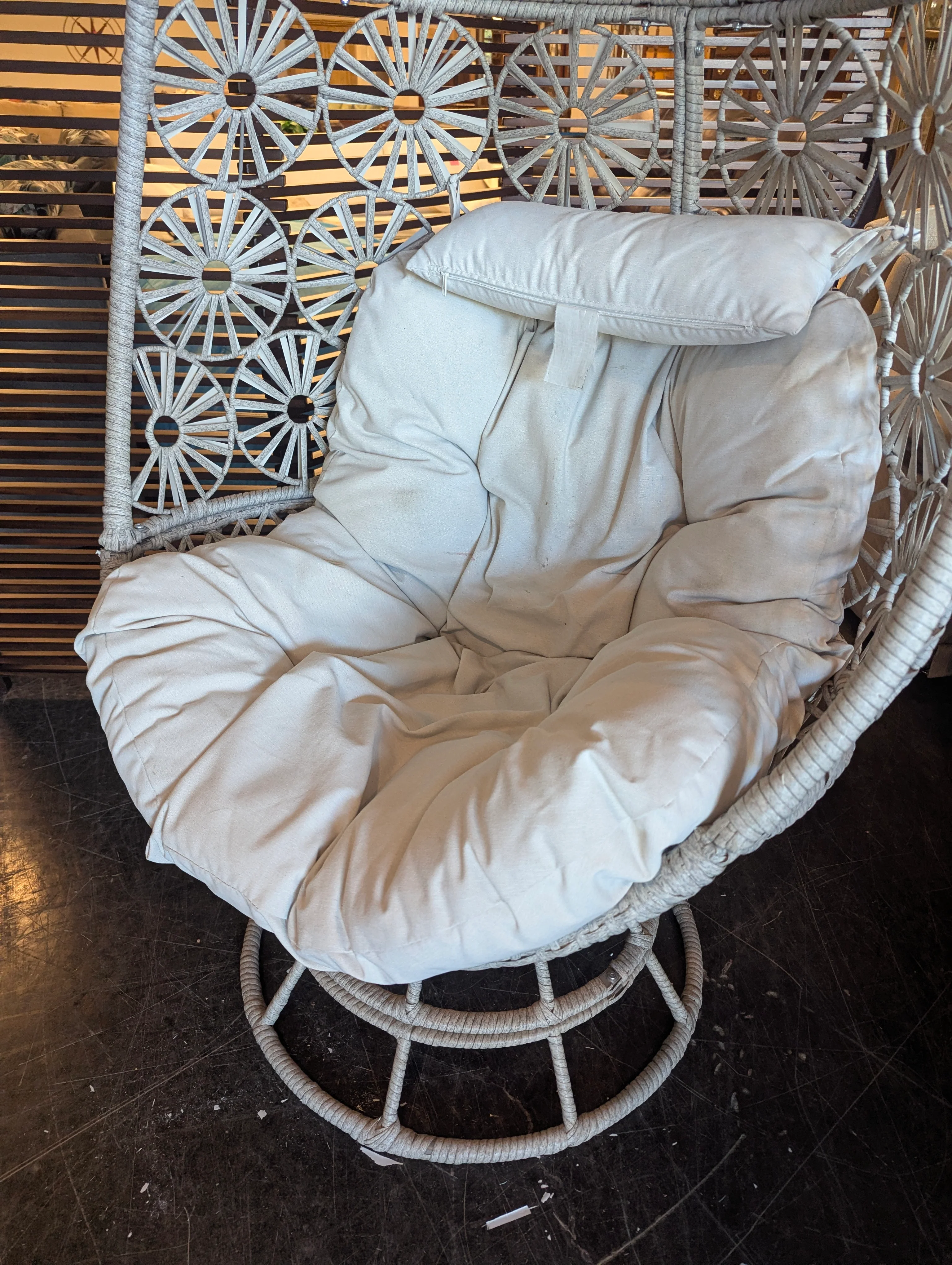 CaysonLiving Modern Woven Hanging Egg Chair with Cushion - Image 4