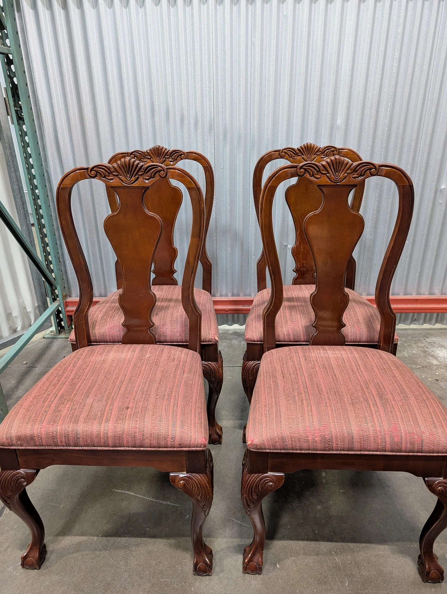 Set of Four Traditional Thomasville Carved Wood Dining Chairs - Image 2