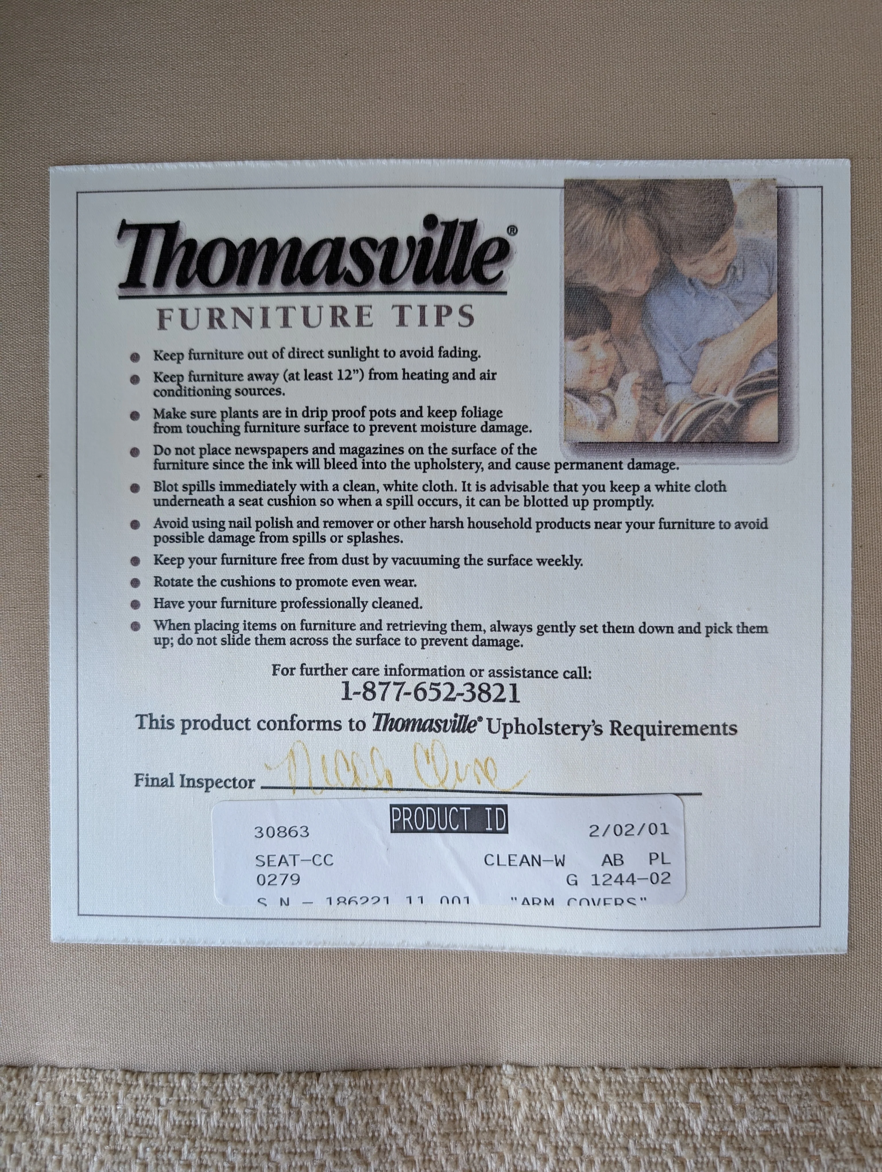 Thomasville Beige Textured Upholstered Armchair - Image 6