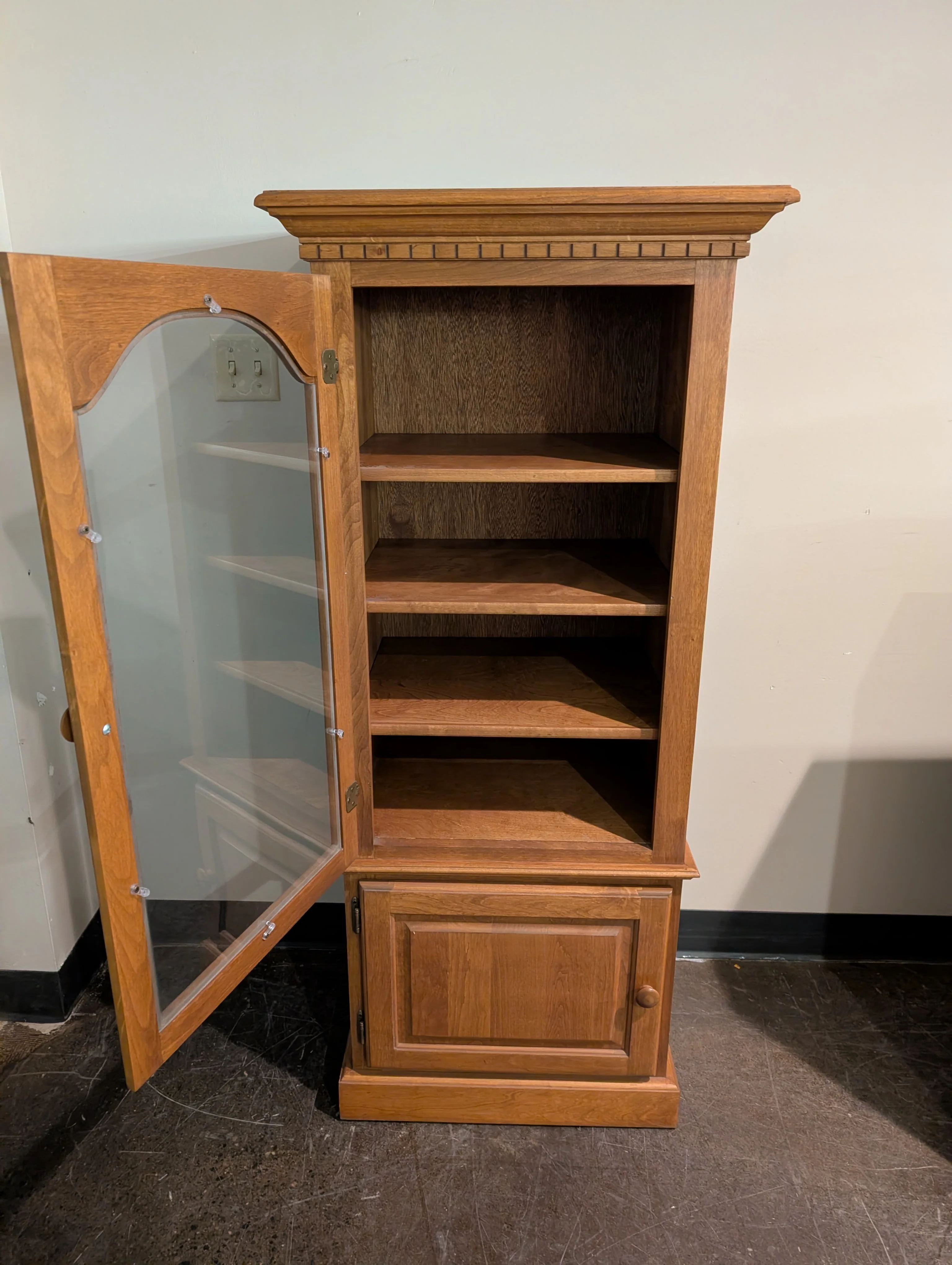Classic Wood Display Cabinet with Glass Door - Image 2