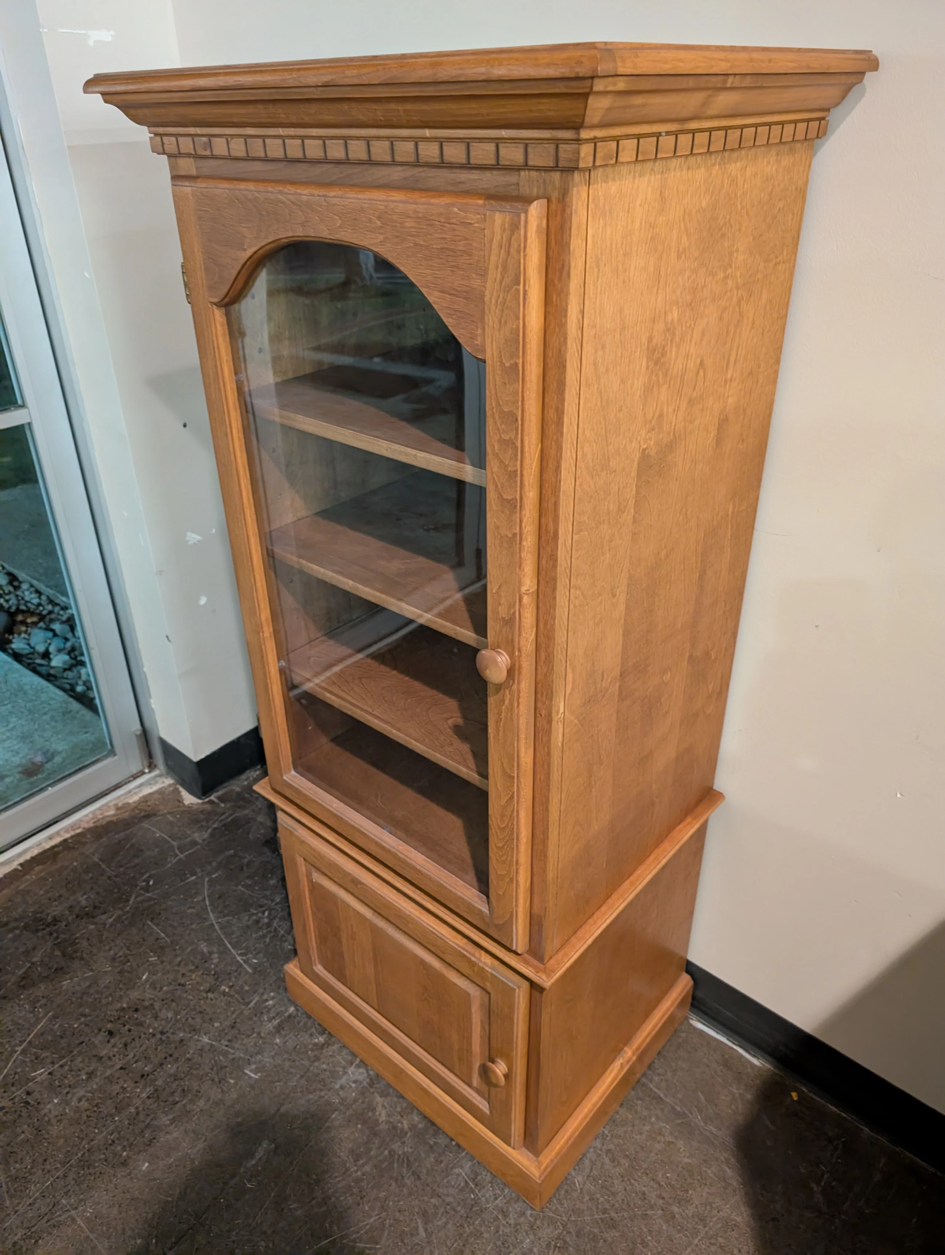 Classic Wood Display Cabinet with Glass Door - Image 3