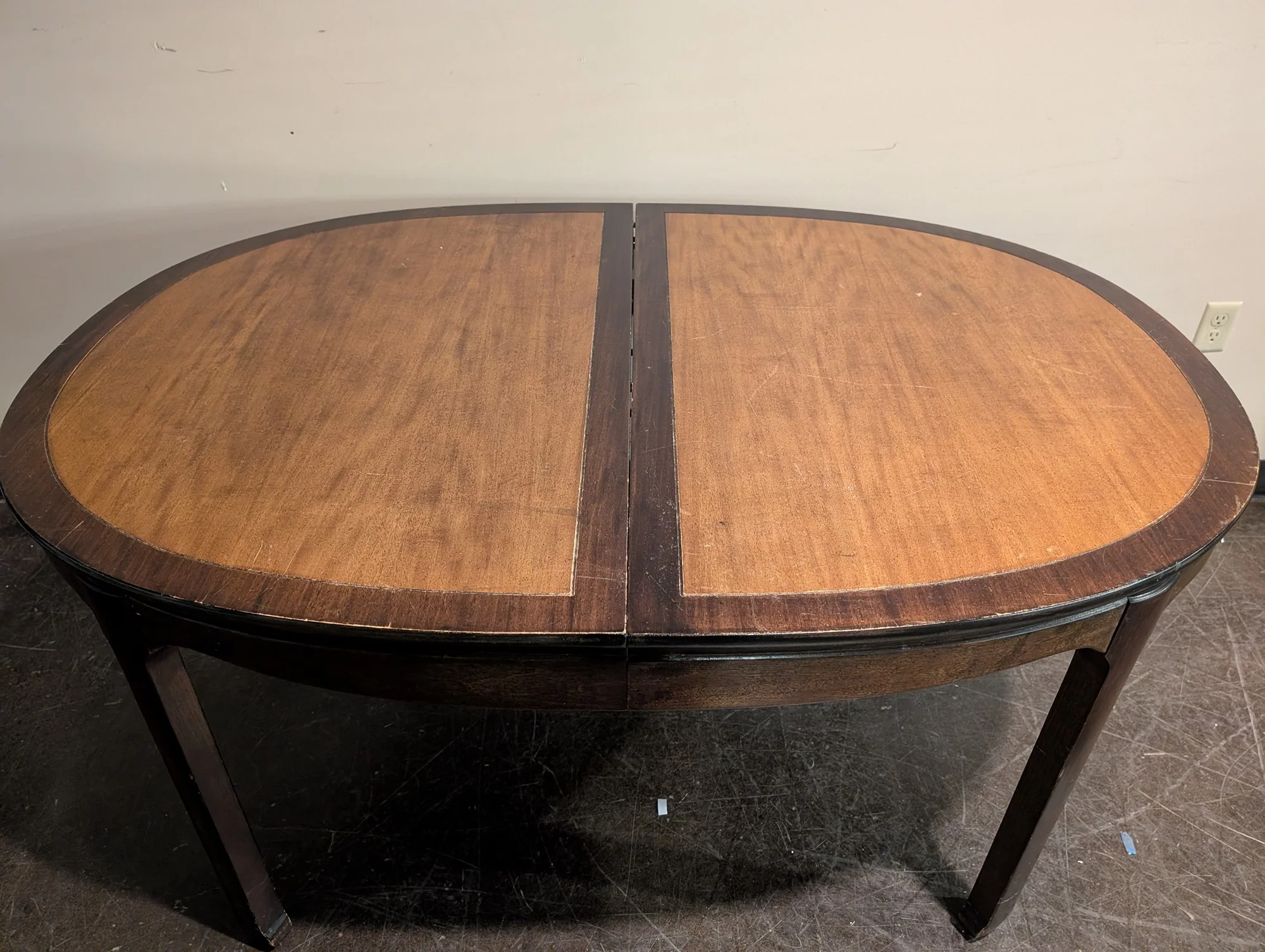 Oval Two-Tone Wood Dining Table - Image 2