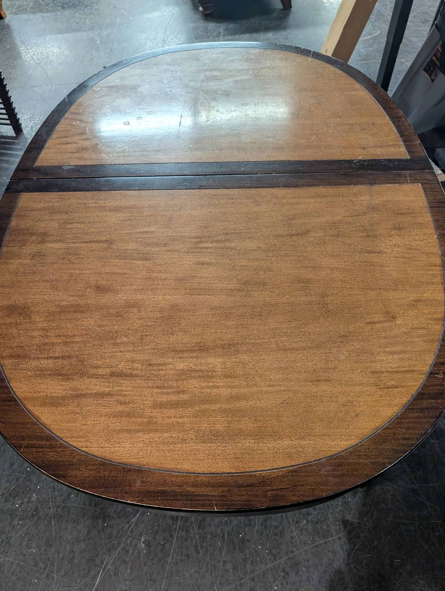 Oval Two-Tone Wood Dining Table - Image 3