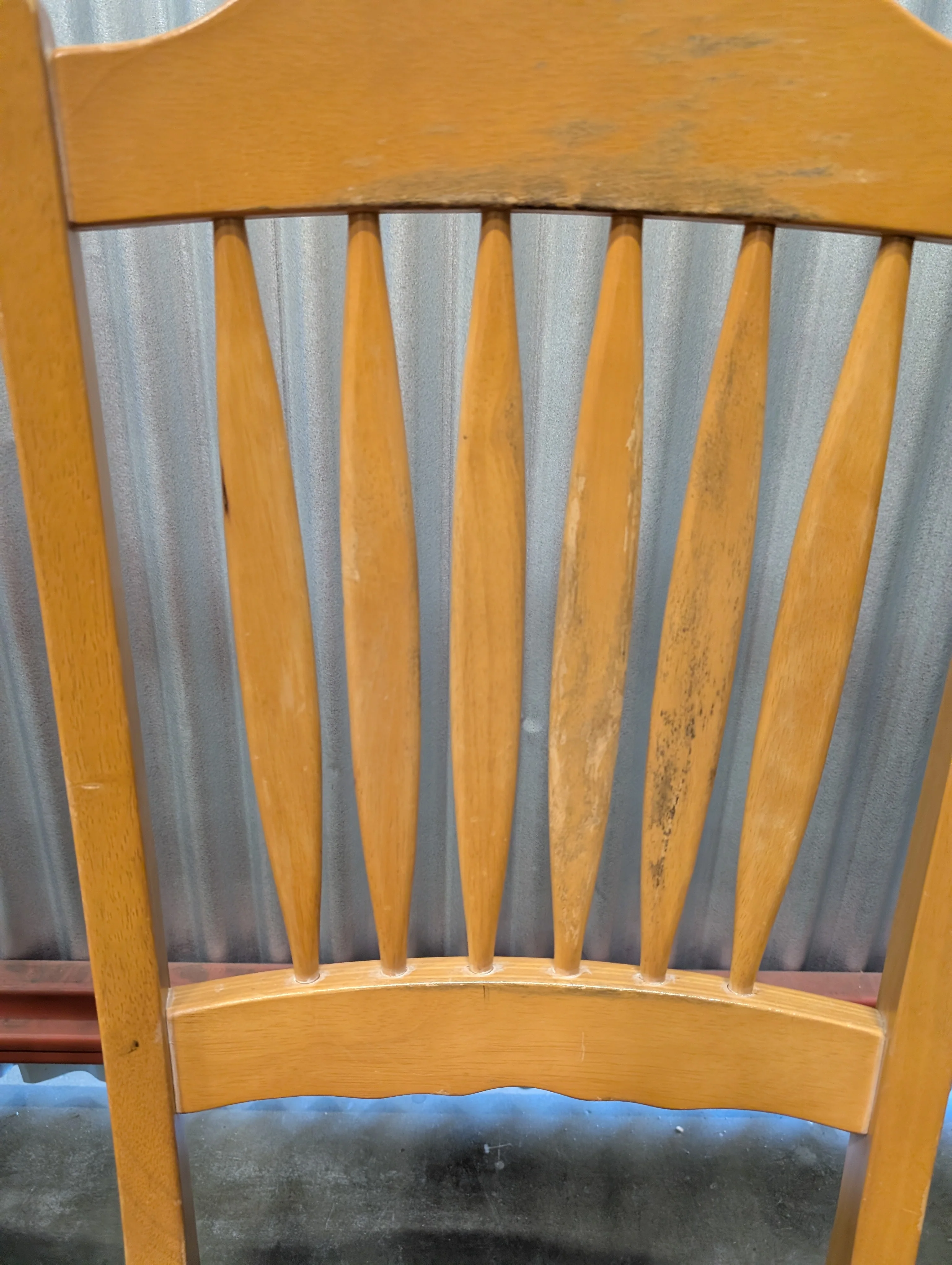 Pair of Classic Wooden Spindle Back Chair with Red Upholstered Seat - Image 4
