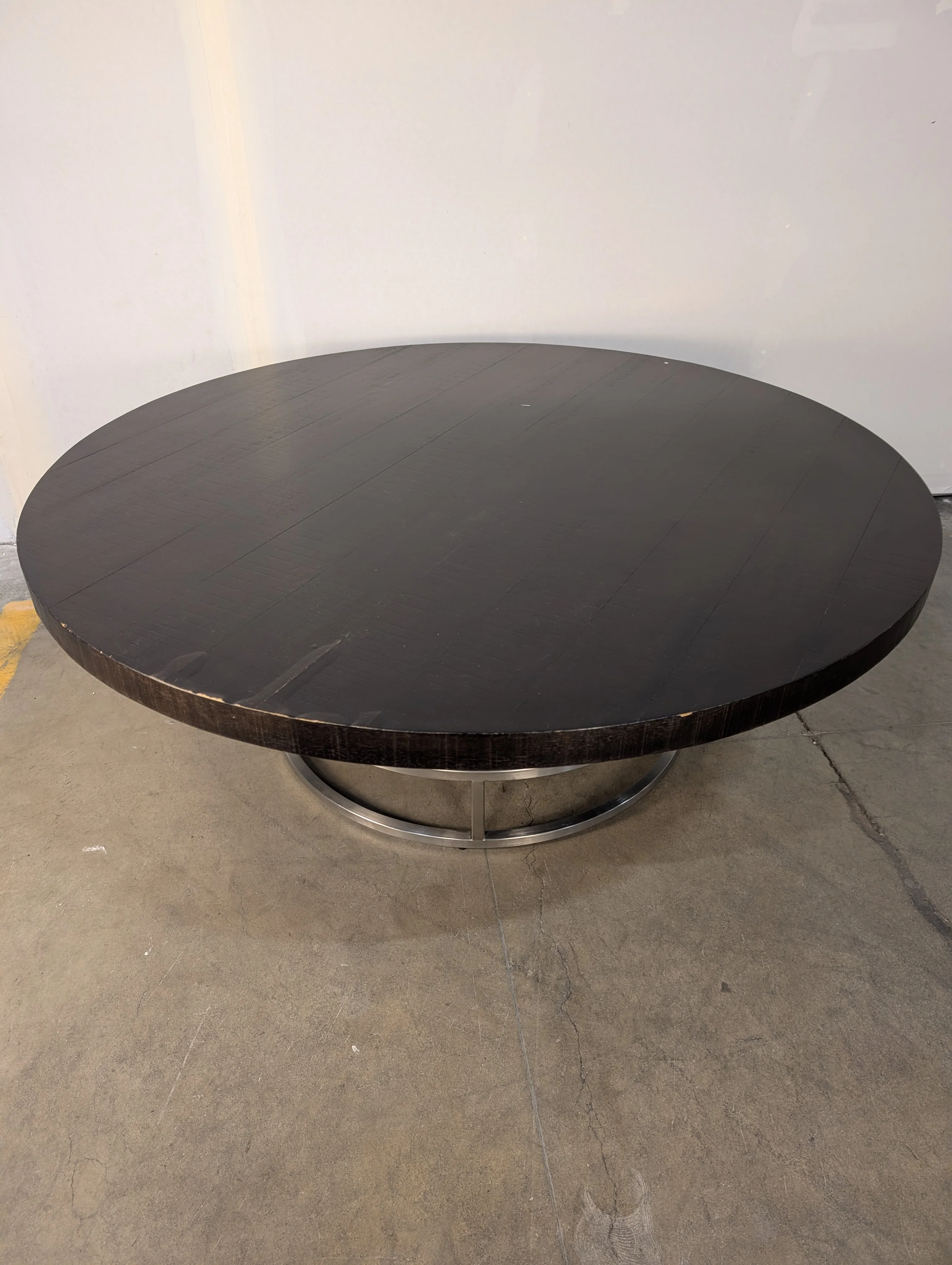 Modern Round Charcoal Coffee Table with Textured Surface - Image 2
