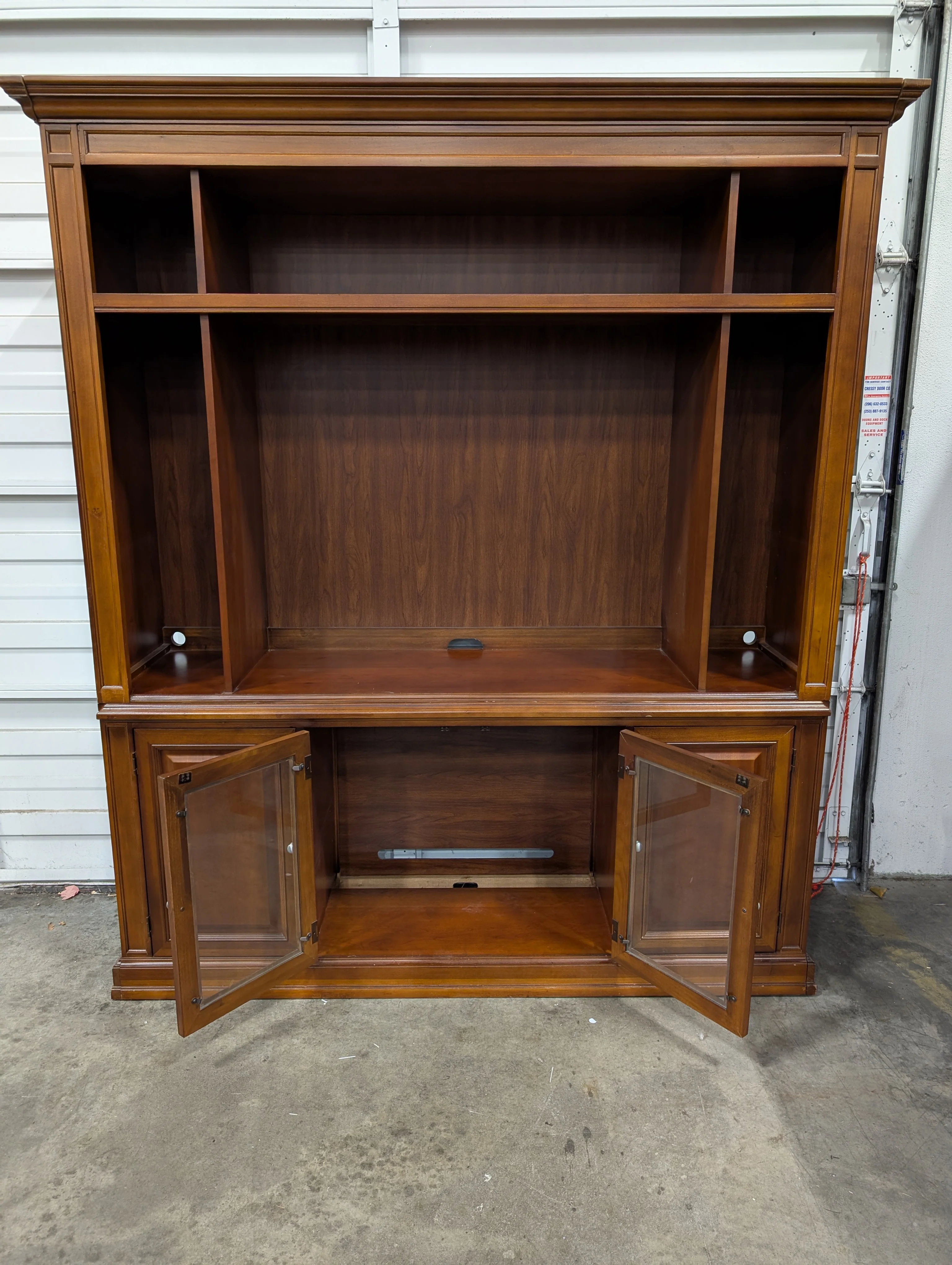 Rich Brown Wooden Media Storage Cabinet - Image 2