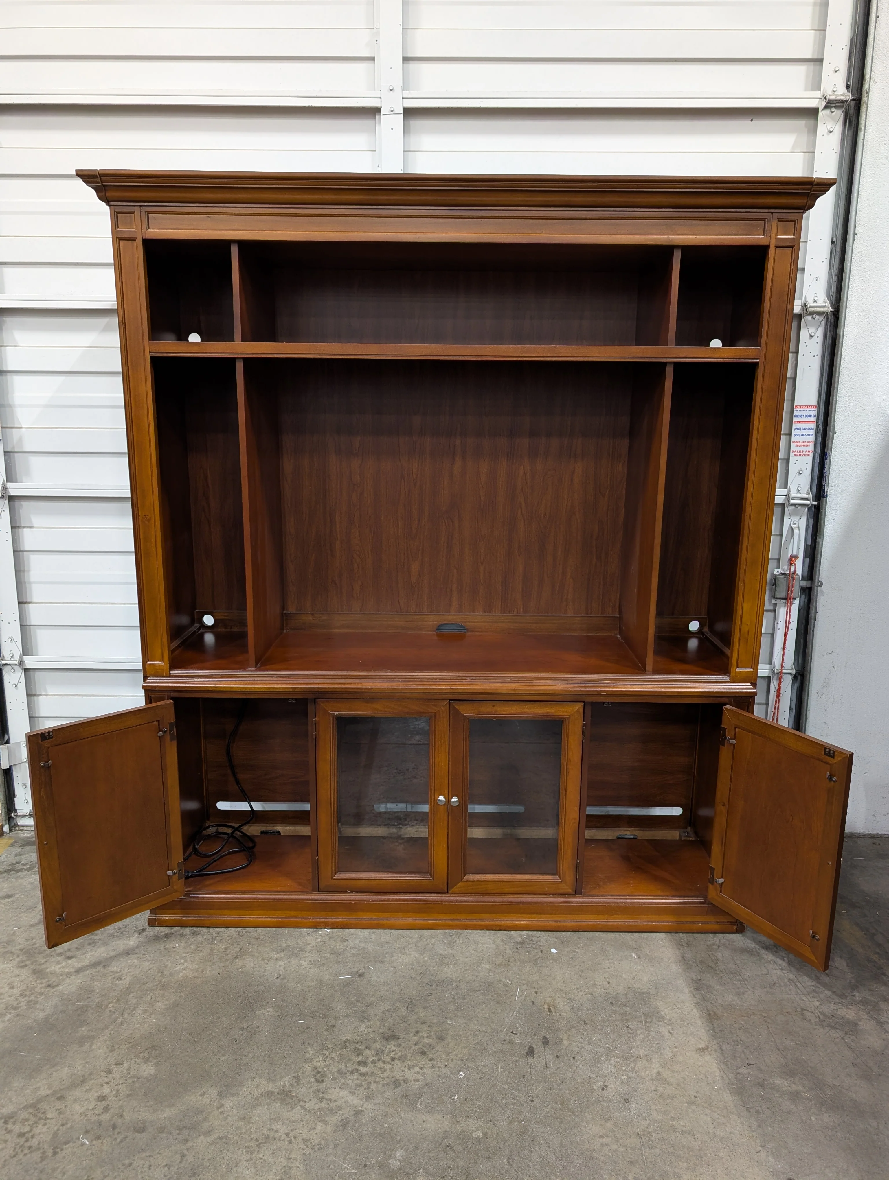 Rich Brown Wooden Media Storage Cabinet - Image 3