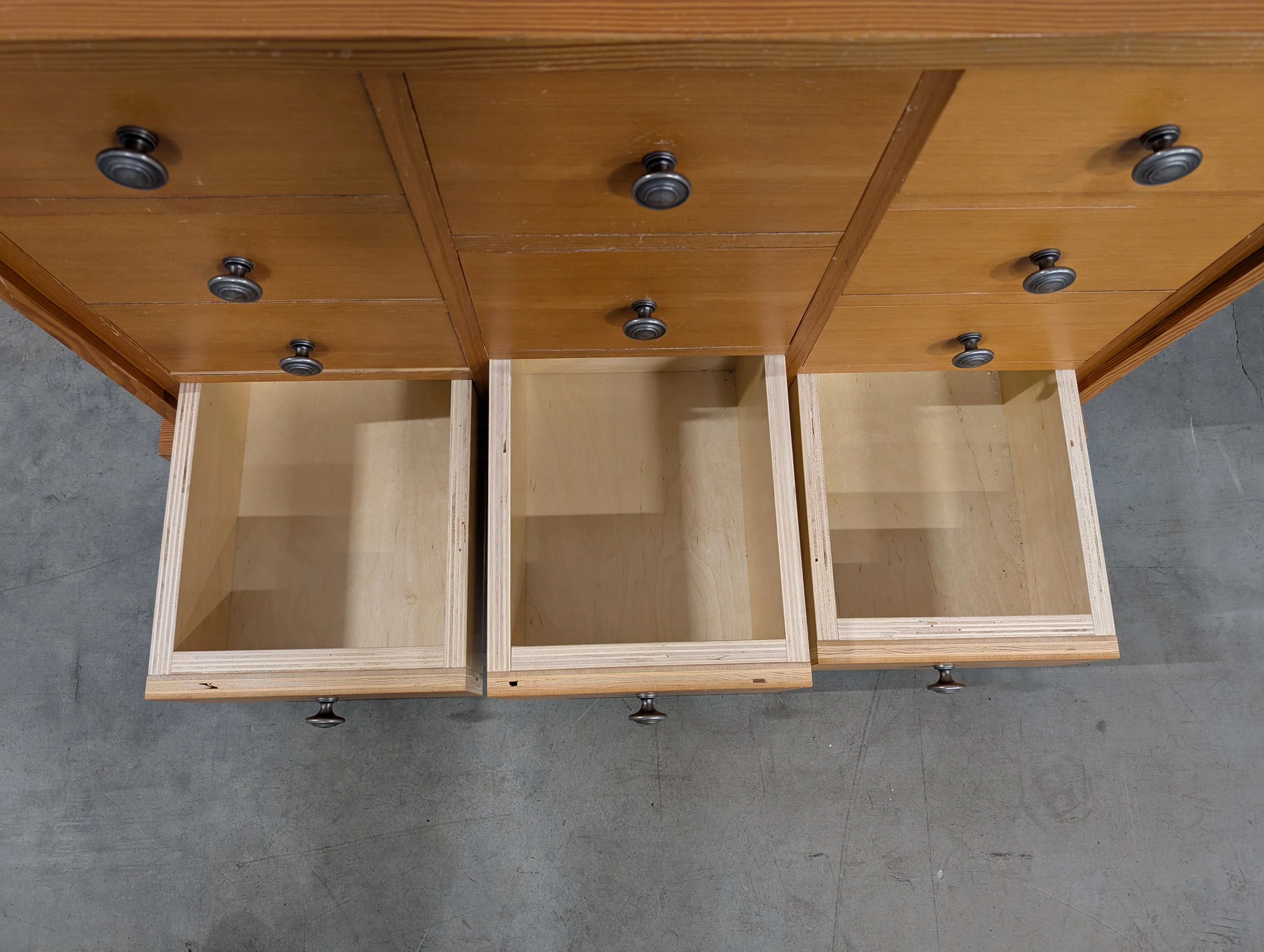 Warm Honey Wood Nine-Drawer Storage Chest - Image 4