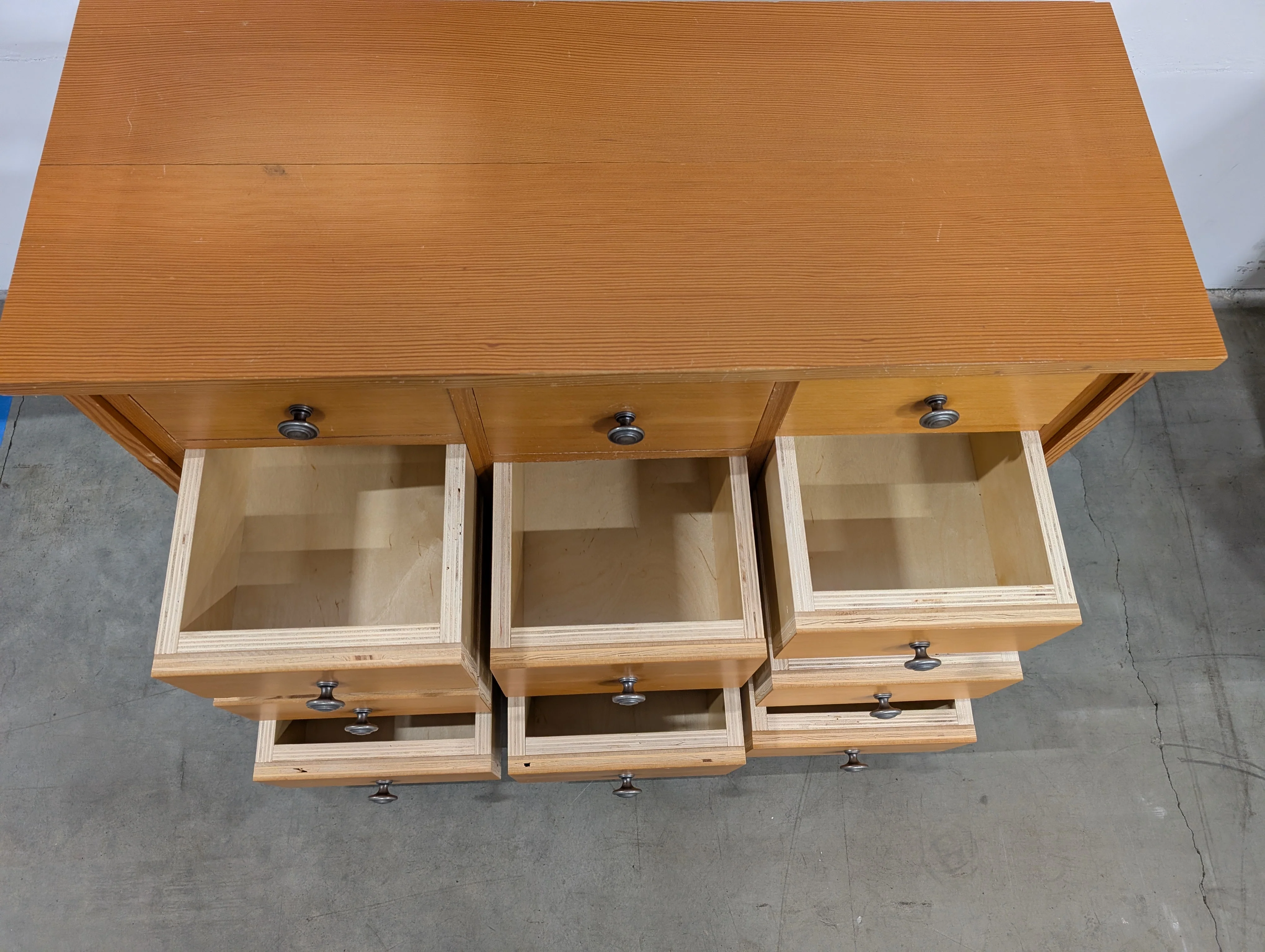 Warm Honey Wood Nine-Drawer Storage Chest - Image 6
