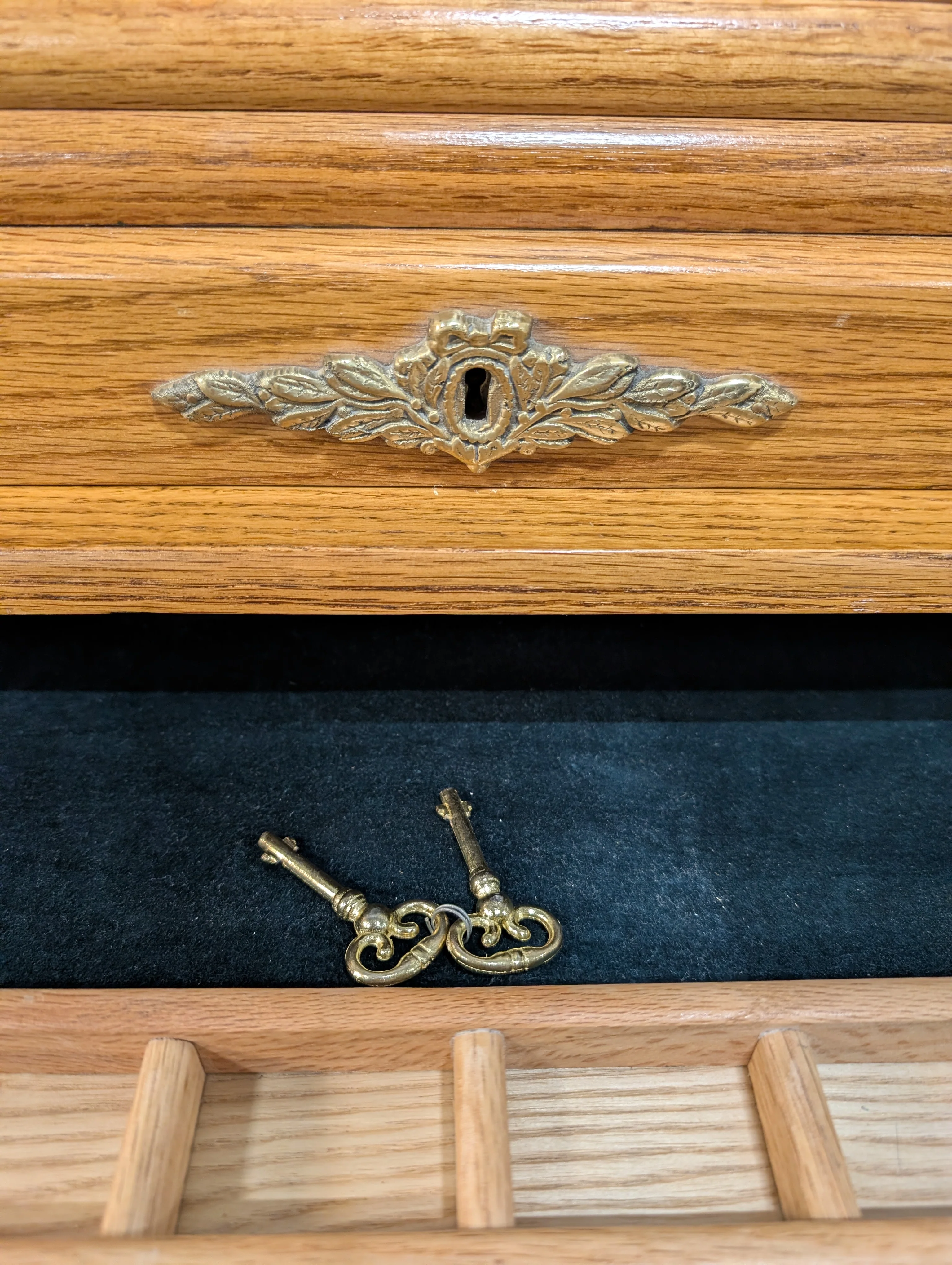Classic Wood Roll-Top Secretary Desk with Drawers - Image 3