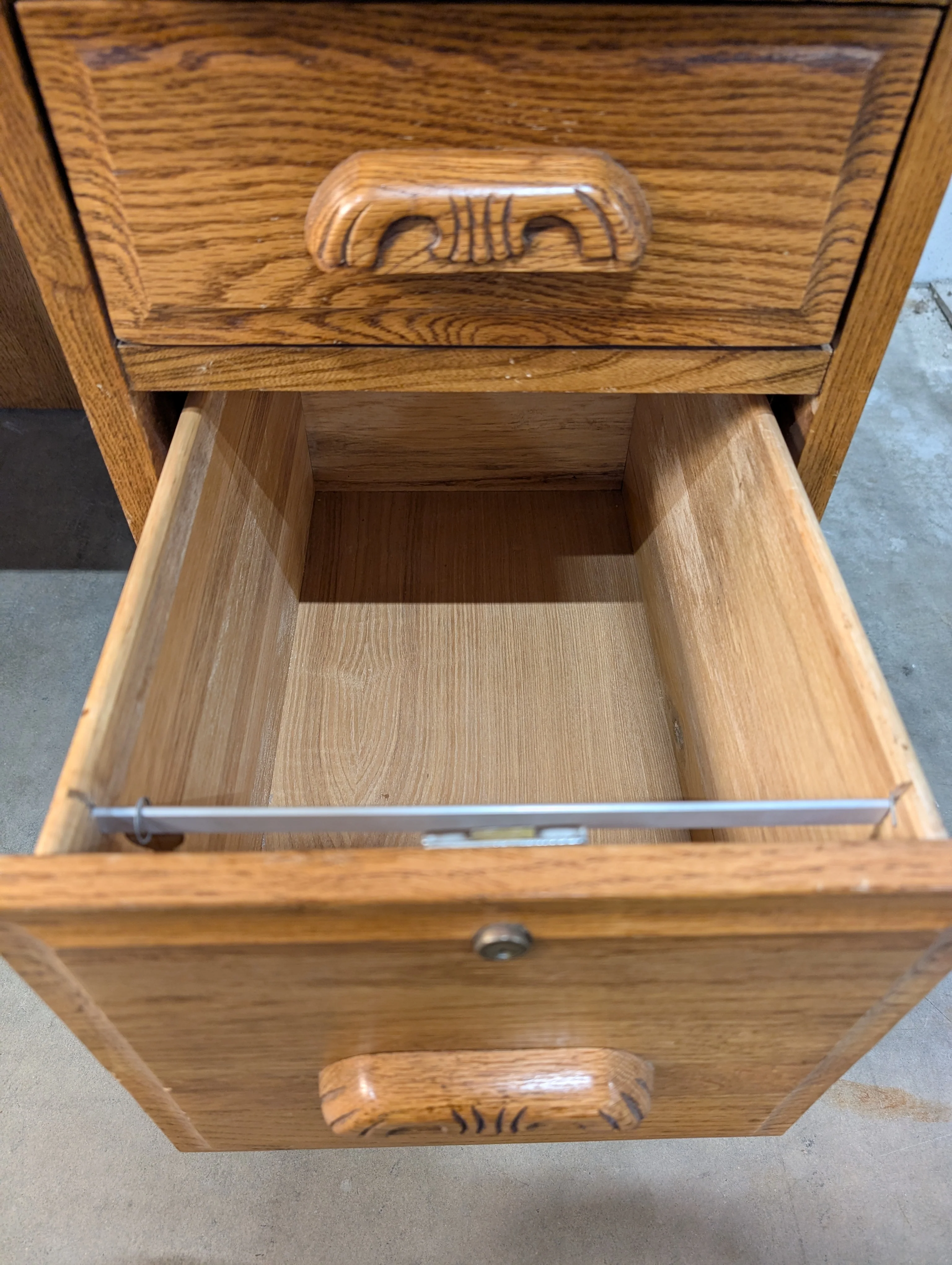 Classic Wood Roll-Top Secretary Desk with Drawers - Image 6