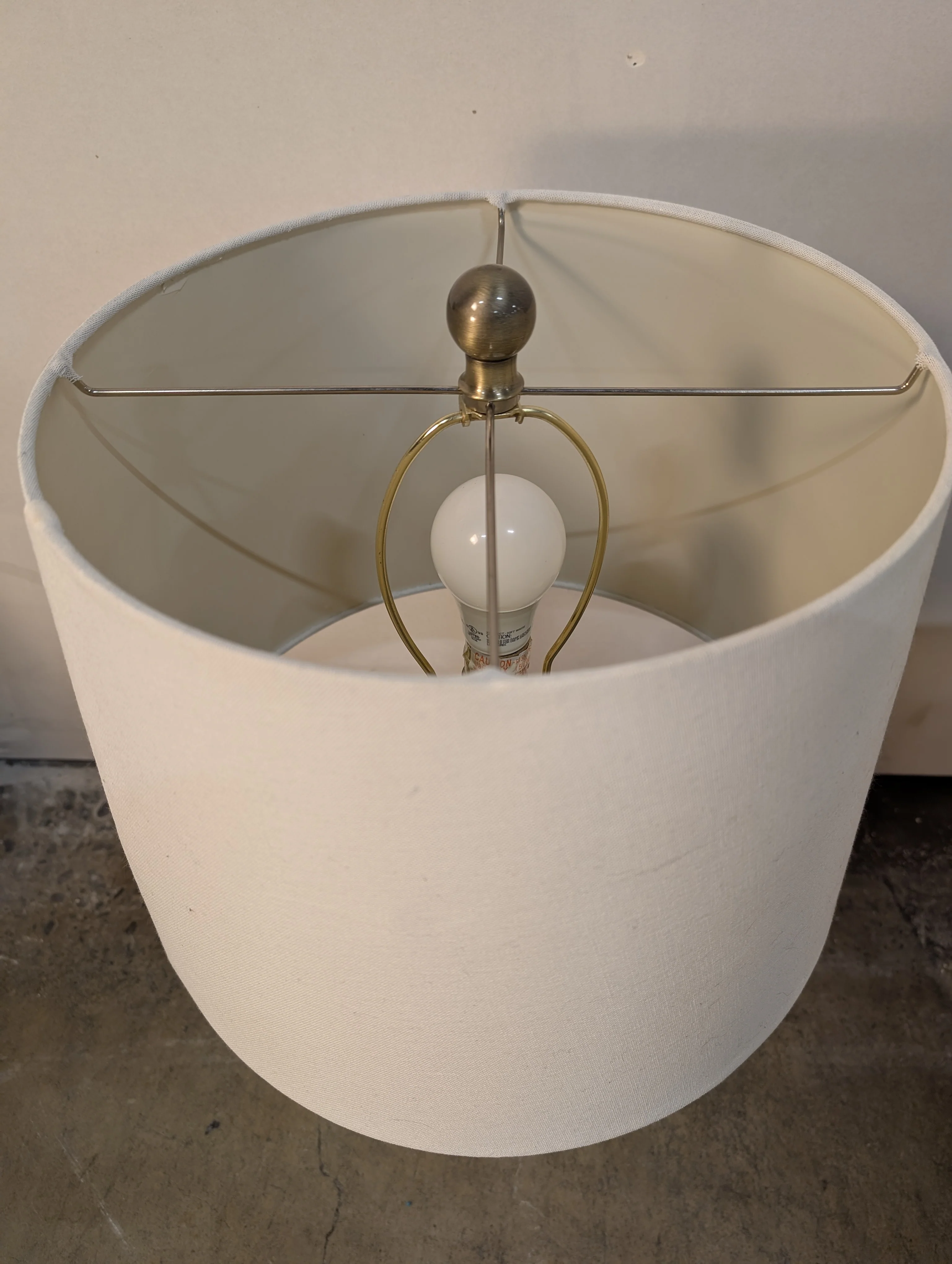Modern Geometric Metal Table Lamp with Fabric Shade - Image 2
