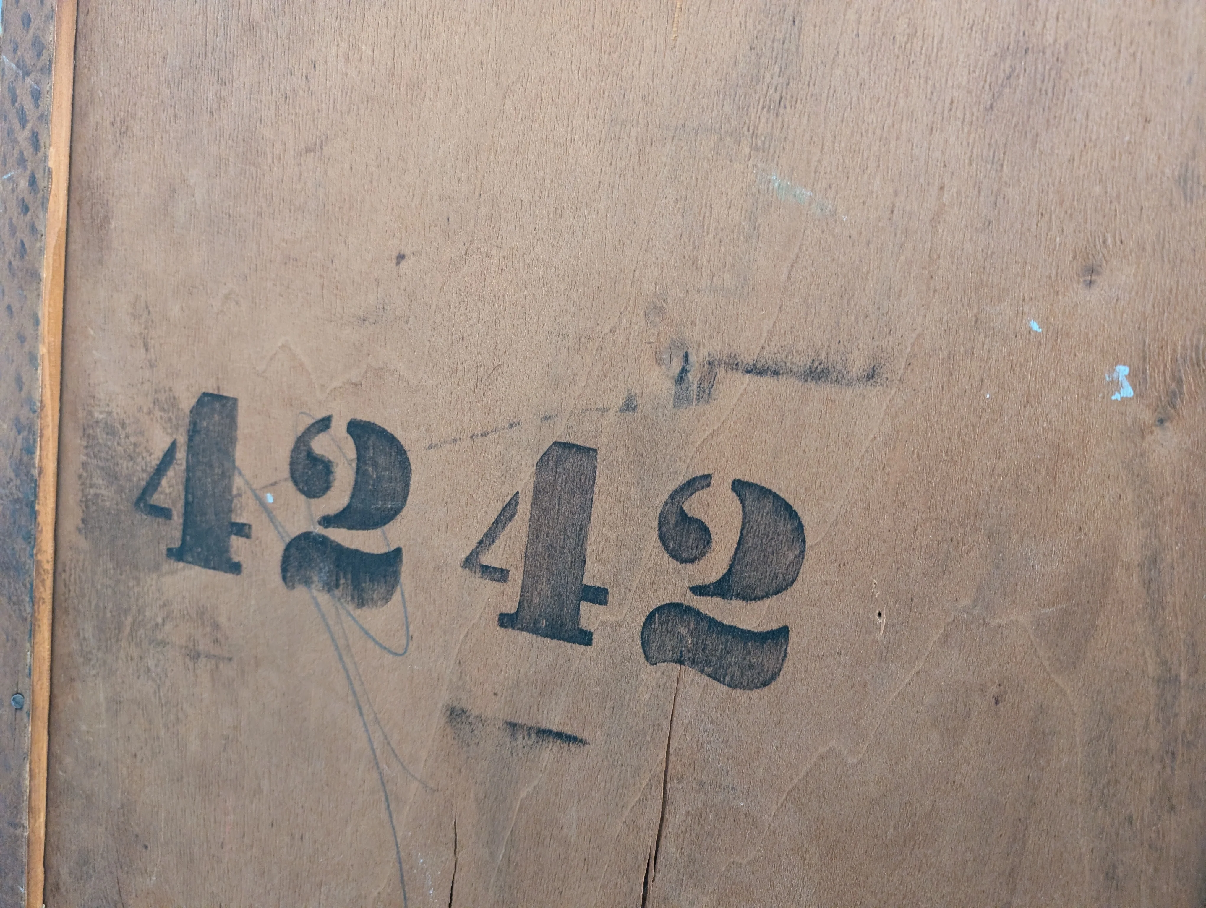Vintage Wooden Storage Cabinet with Drawers and Door - Image 4
