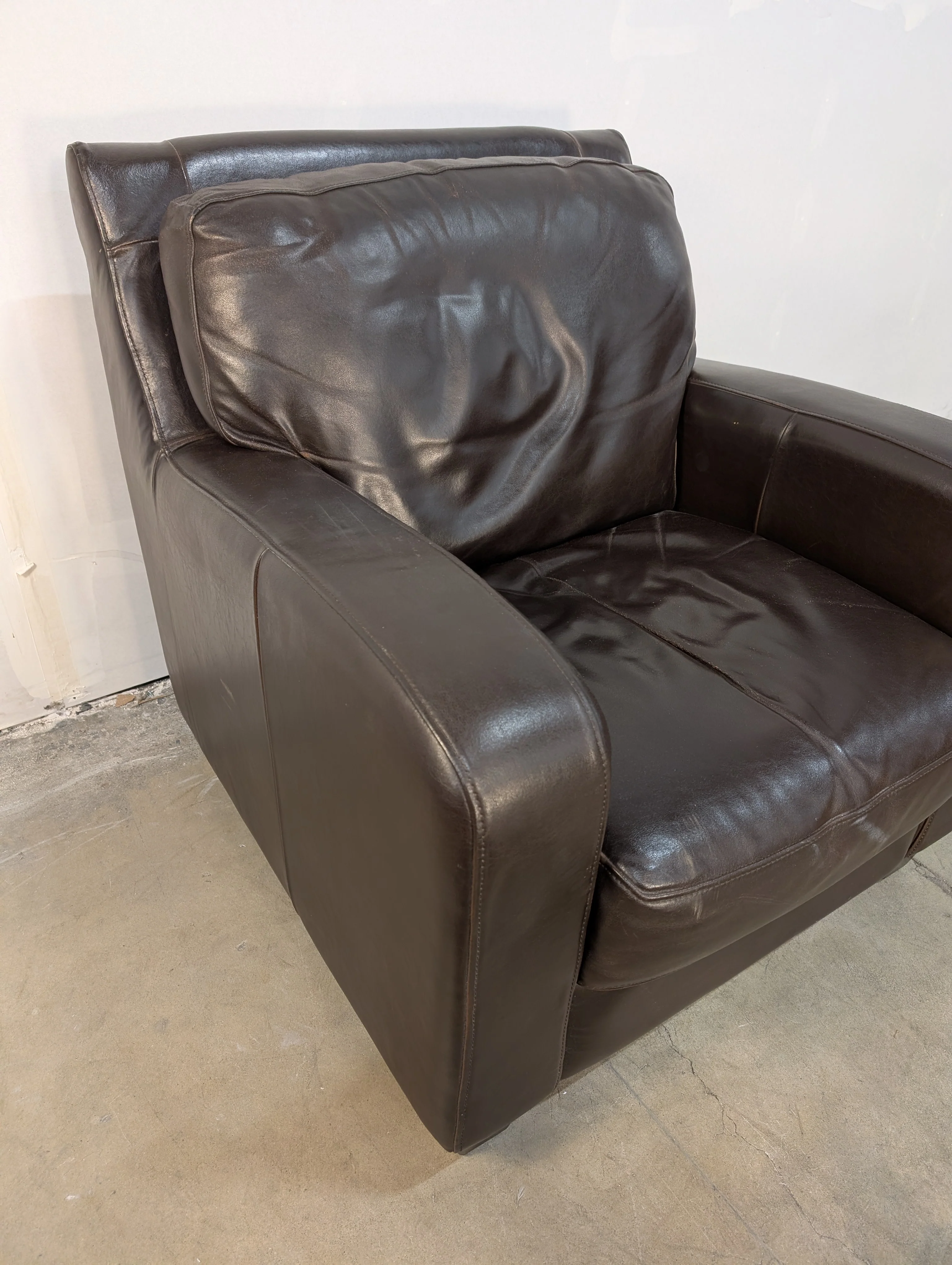 Contemporary Dark Brown Upholstered Armchair - Image 3