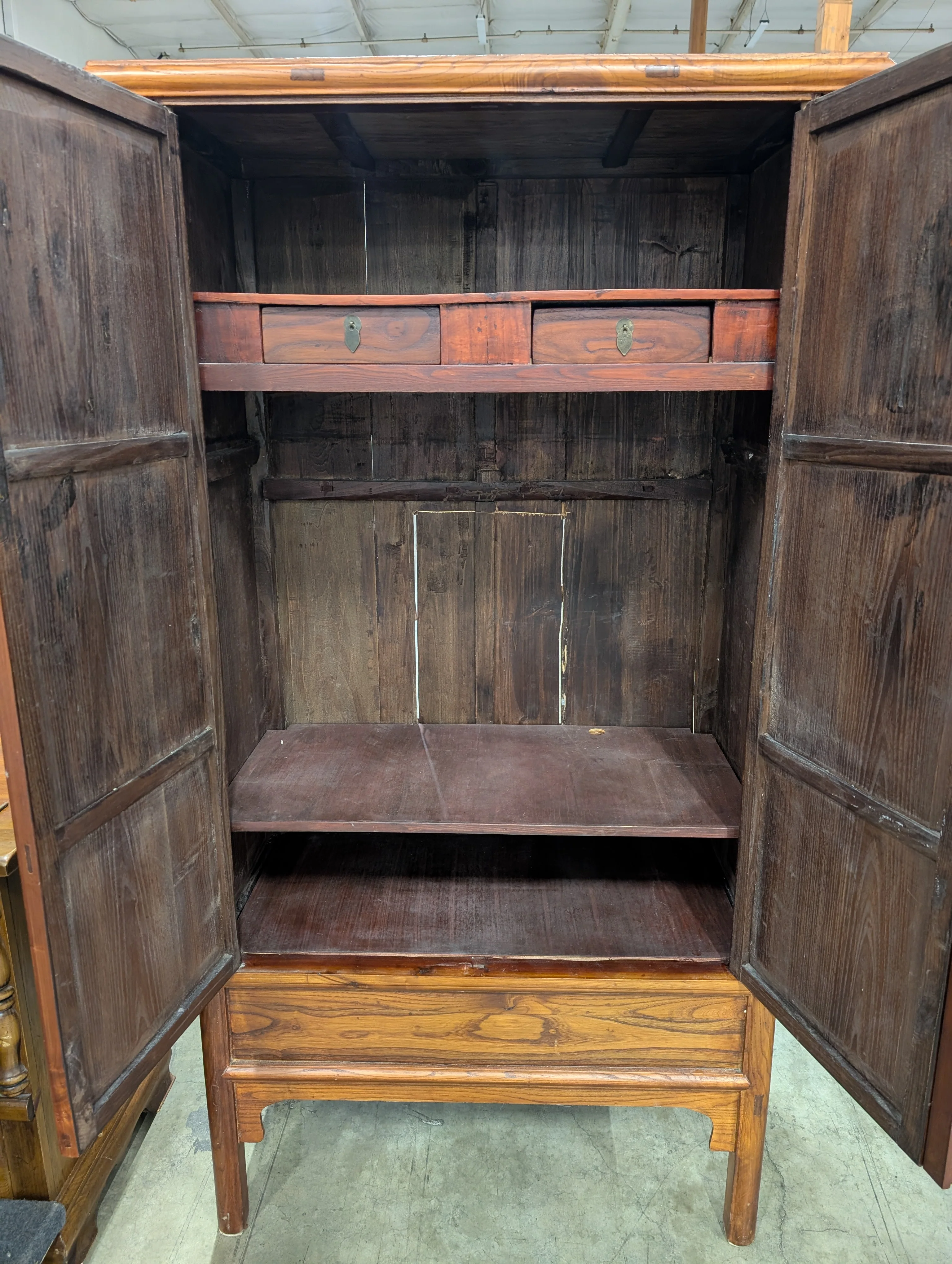 Ornate Hardwood Storage Cabinet with Decorative Butterfly Latch - Image 2