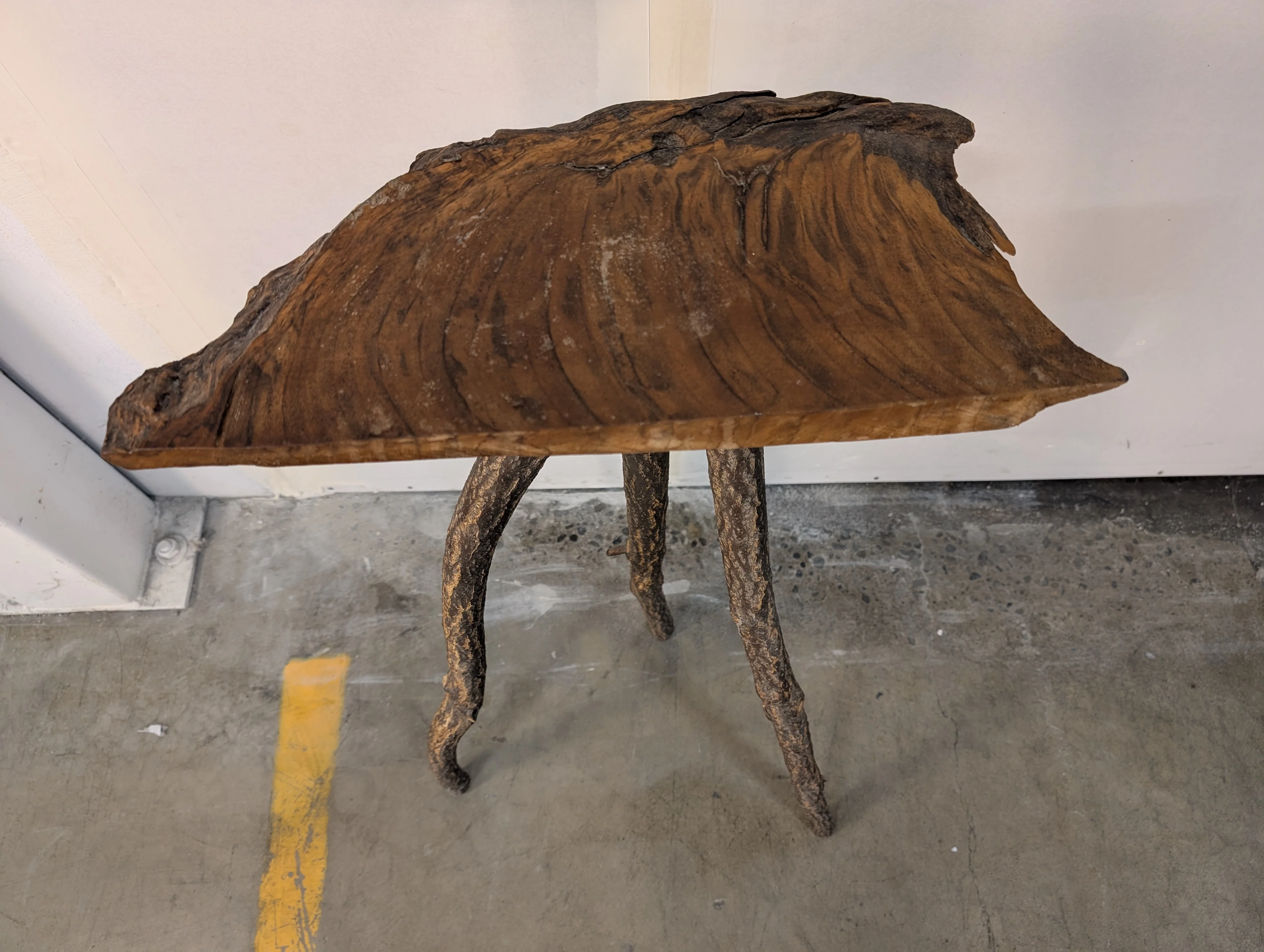 Rustic Live Edge Wood Slab Accent Table - Image 3