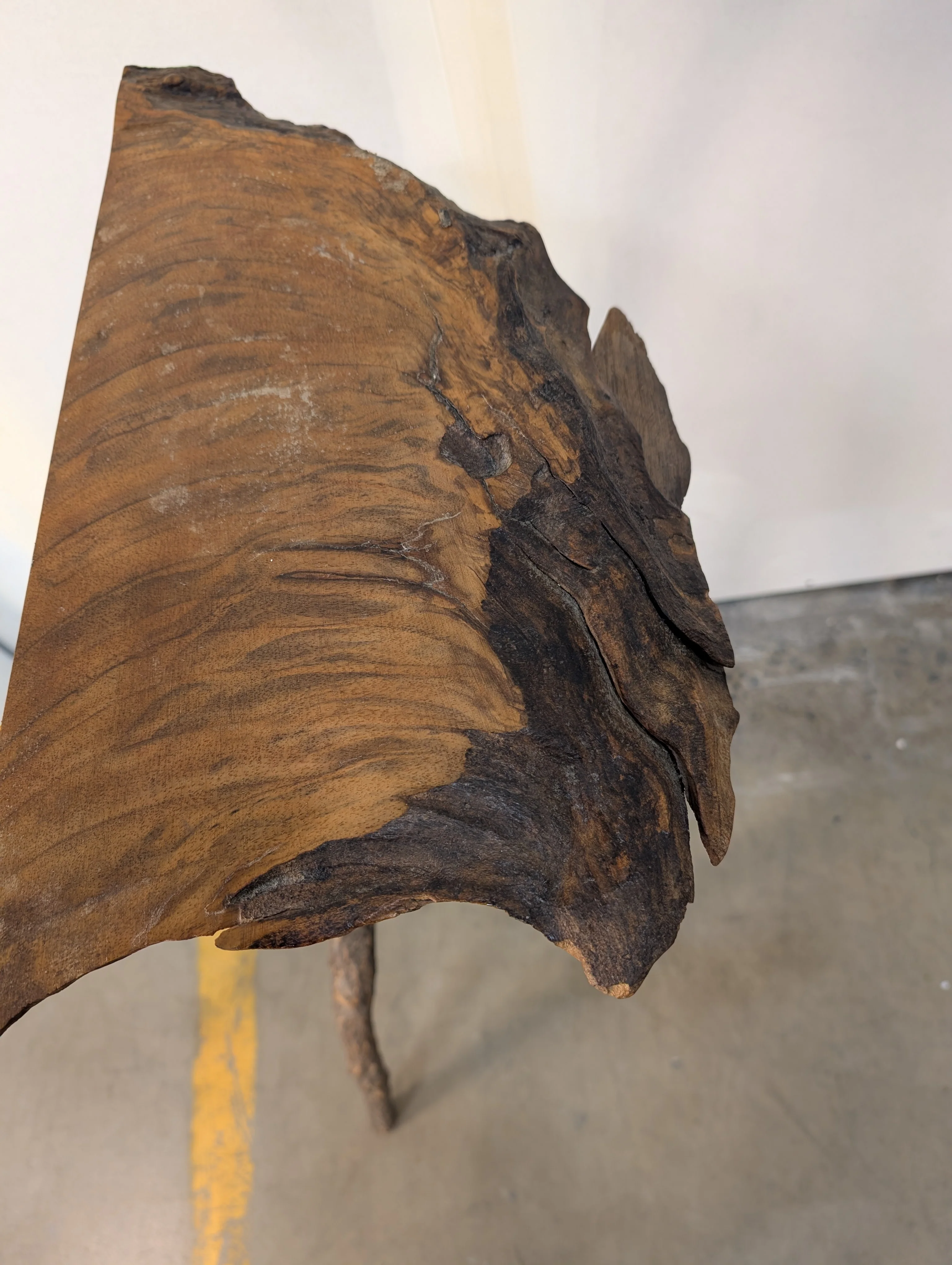 Rustic Live Edge Wood Slab Accent Table - Image 4