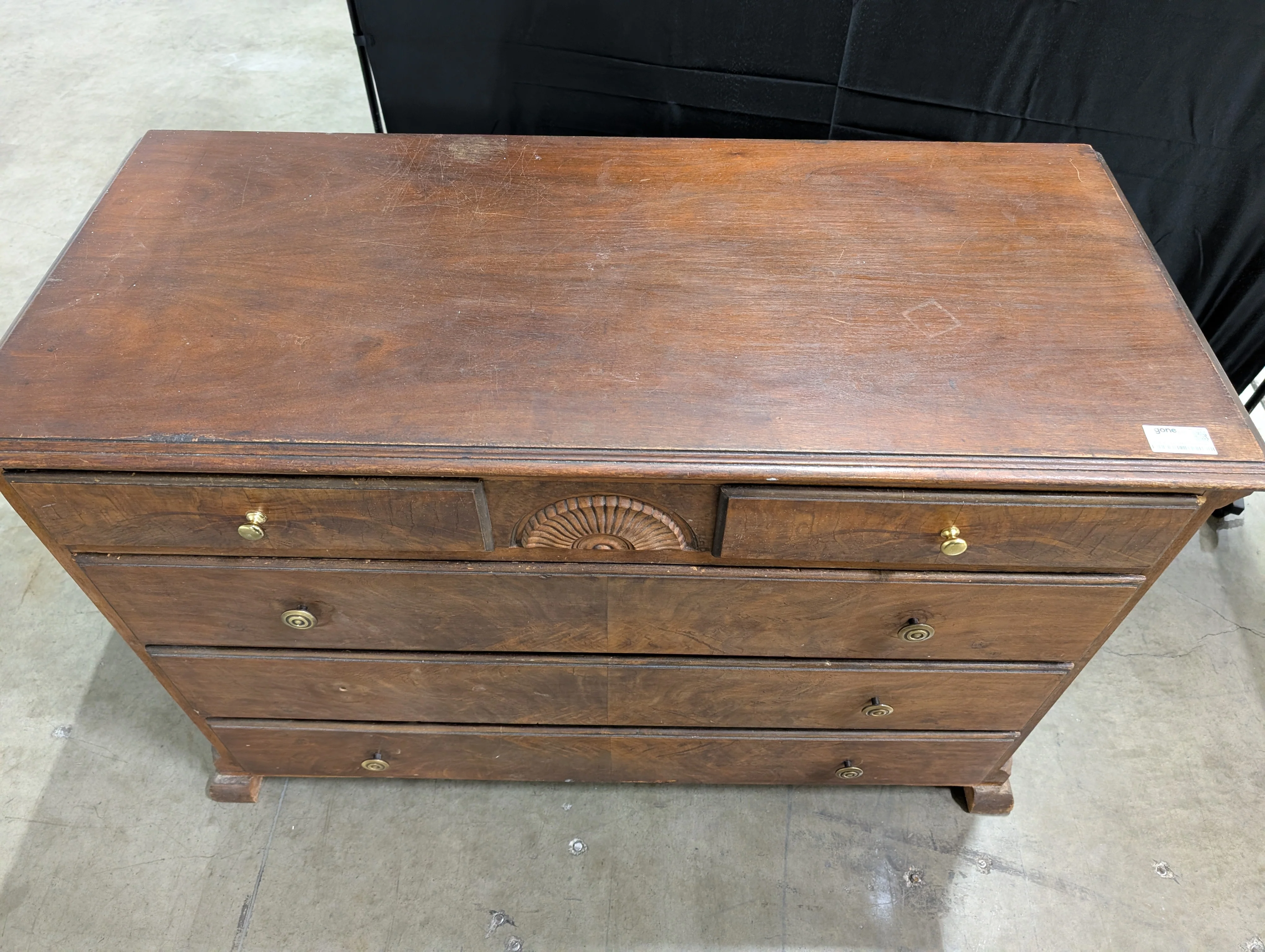 Vintage Solid Wood Chest of Drawers with Carved Detail - Image 3
