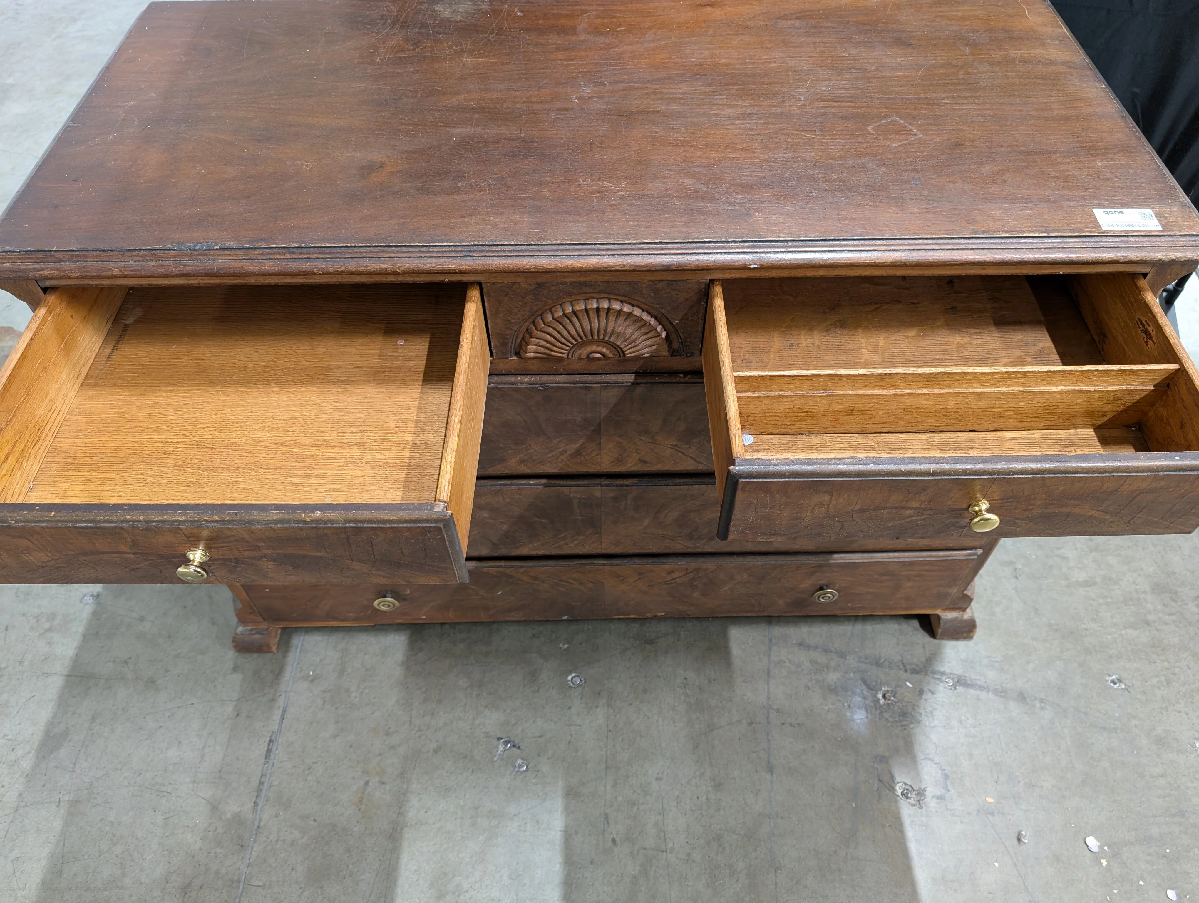 Vintage Solid Wood Chest of Drawers with Carved Detail - Image 5