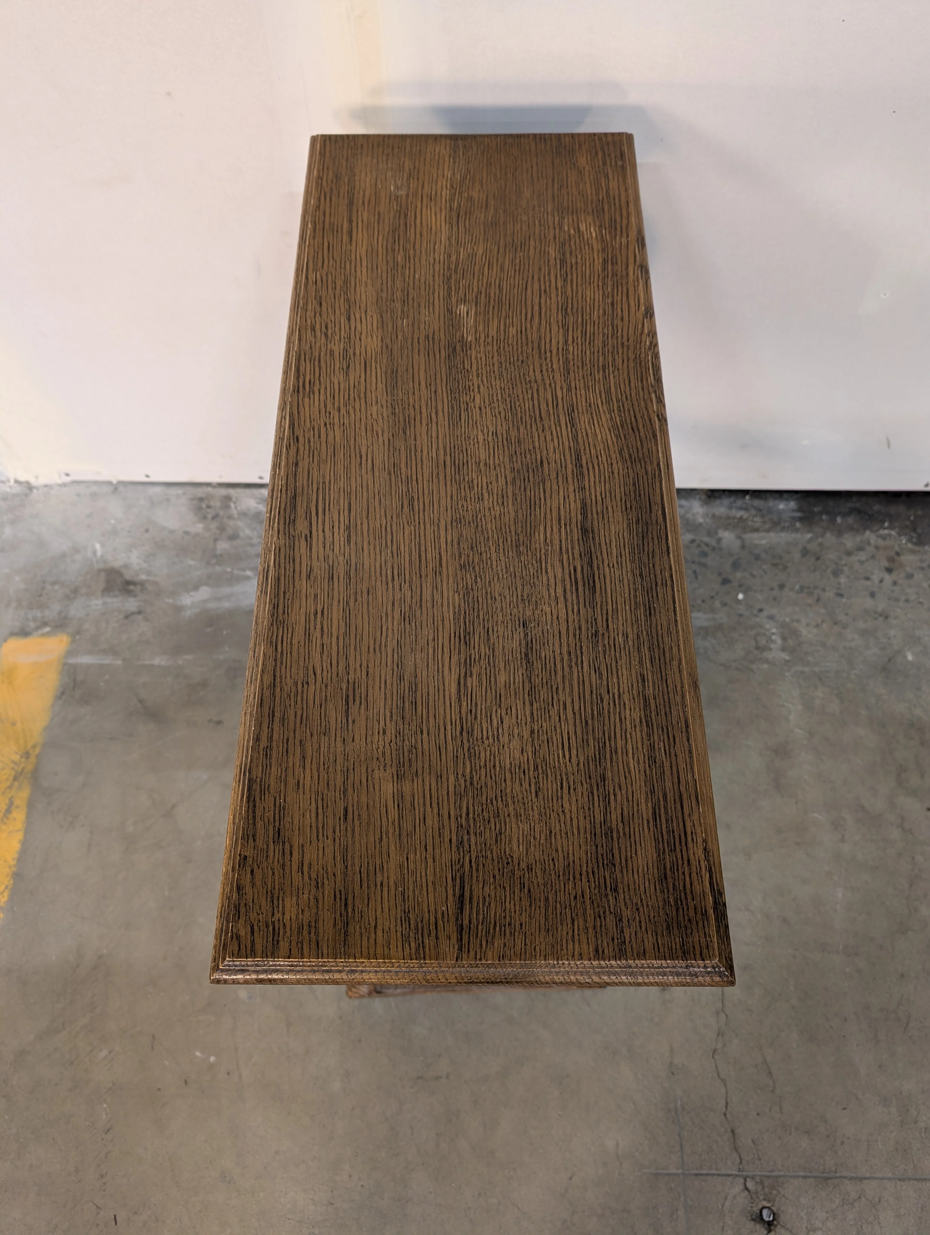 Rustic Wooden Accent Table with Scalloped Stretcher - Image 4