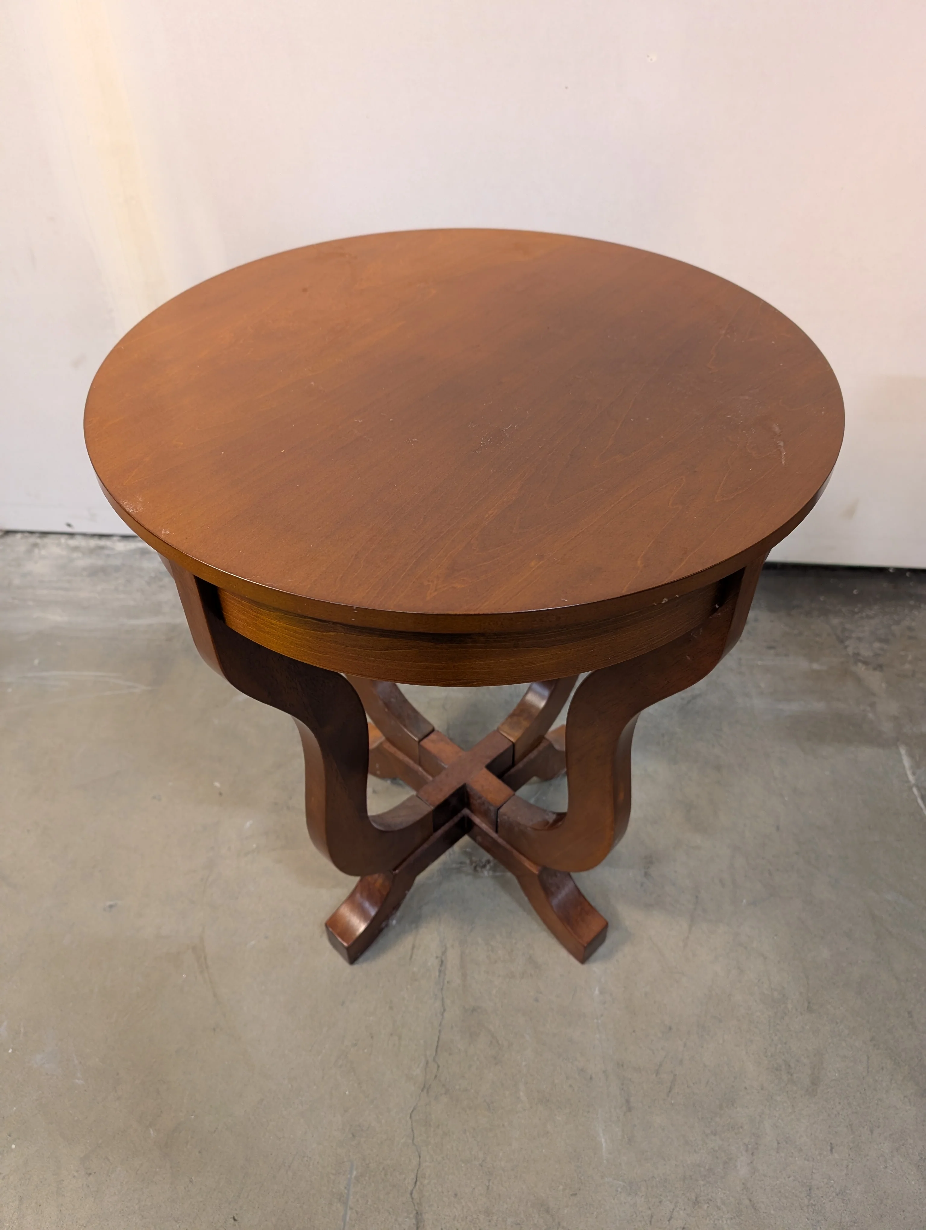 Classic Wood Pedestal Table Base with Curved Legs - Image 2