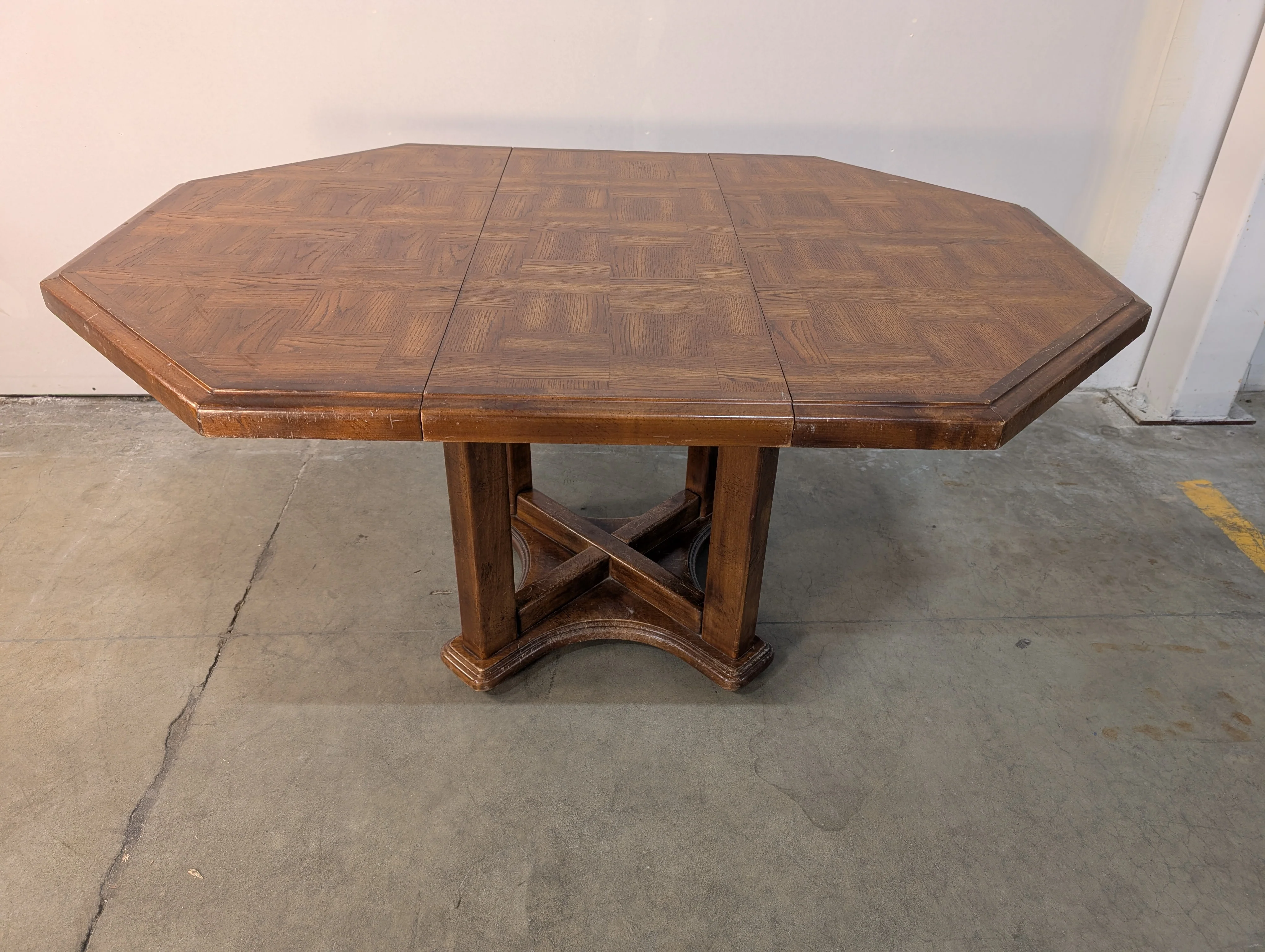 Vintage Octagonal Wood Dining Table - Image 4