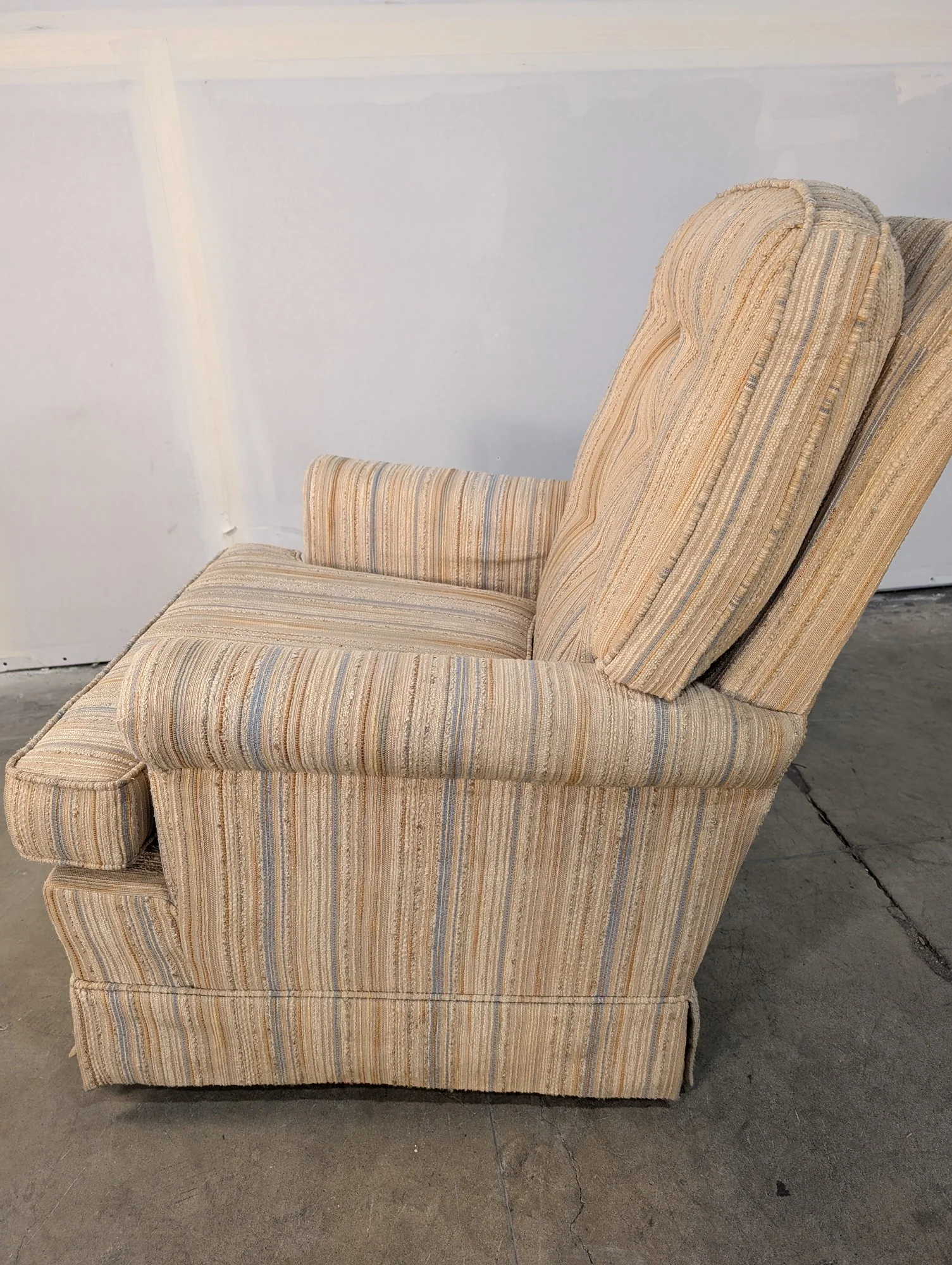 Vintage Striped Upholstered Slyter Armchair - Image 3