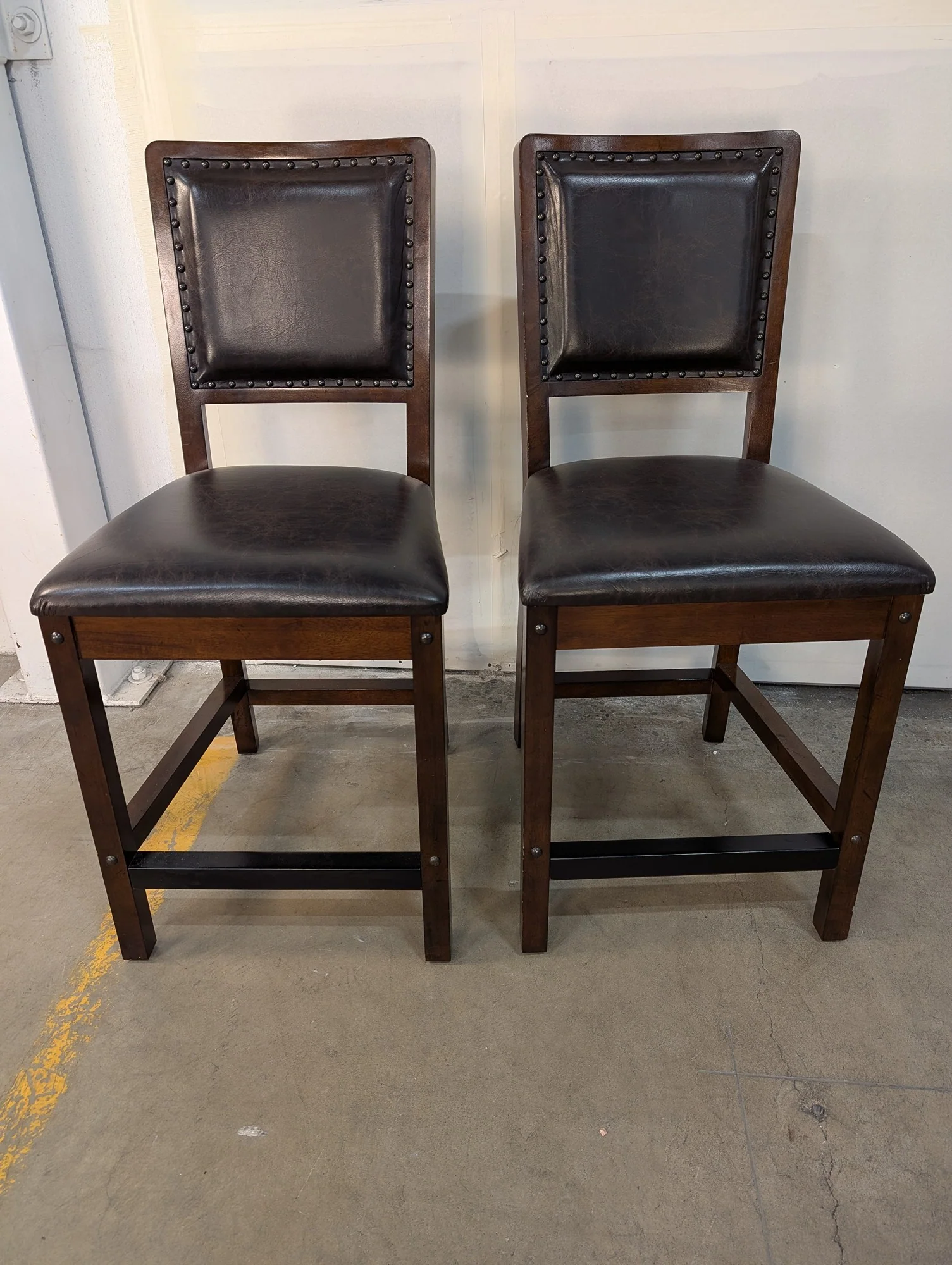 American Signature Classic Faux Leather Counter Stools - Set of Two - Image 2