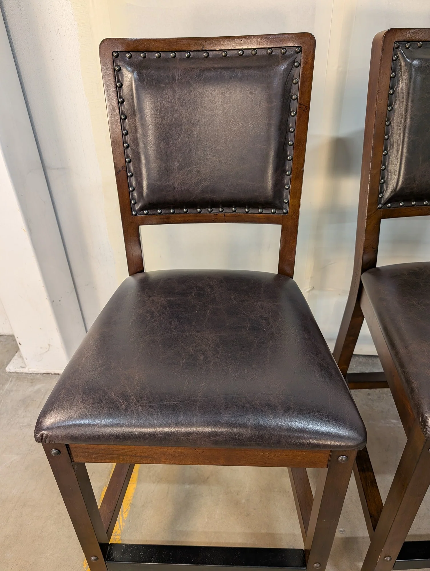 American Signature Classic Faux Leather Counter Stools - Set of Two - Image 3