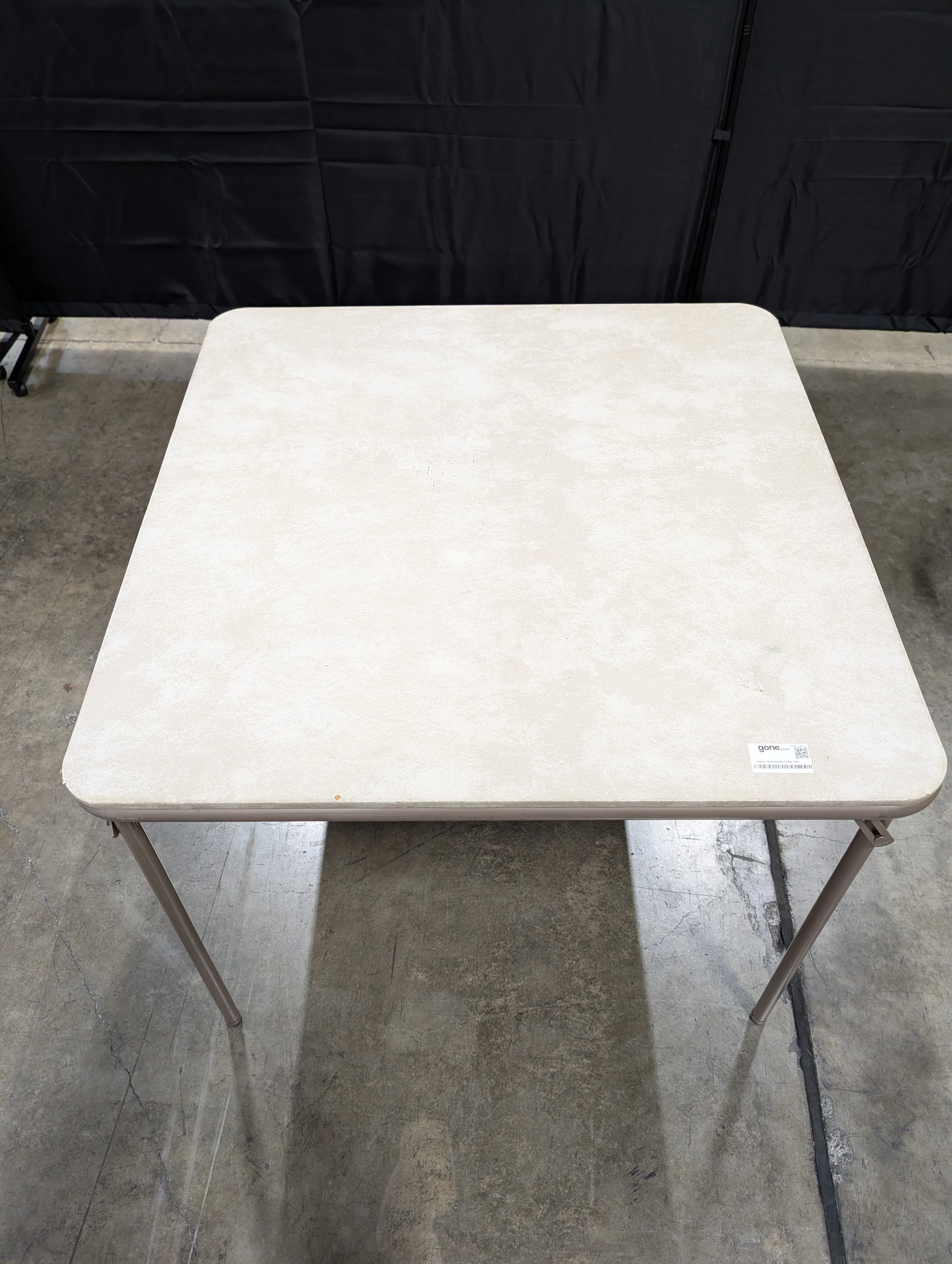 Practical Tan Rectangular Folding Table - Image 2