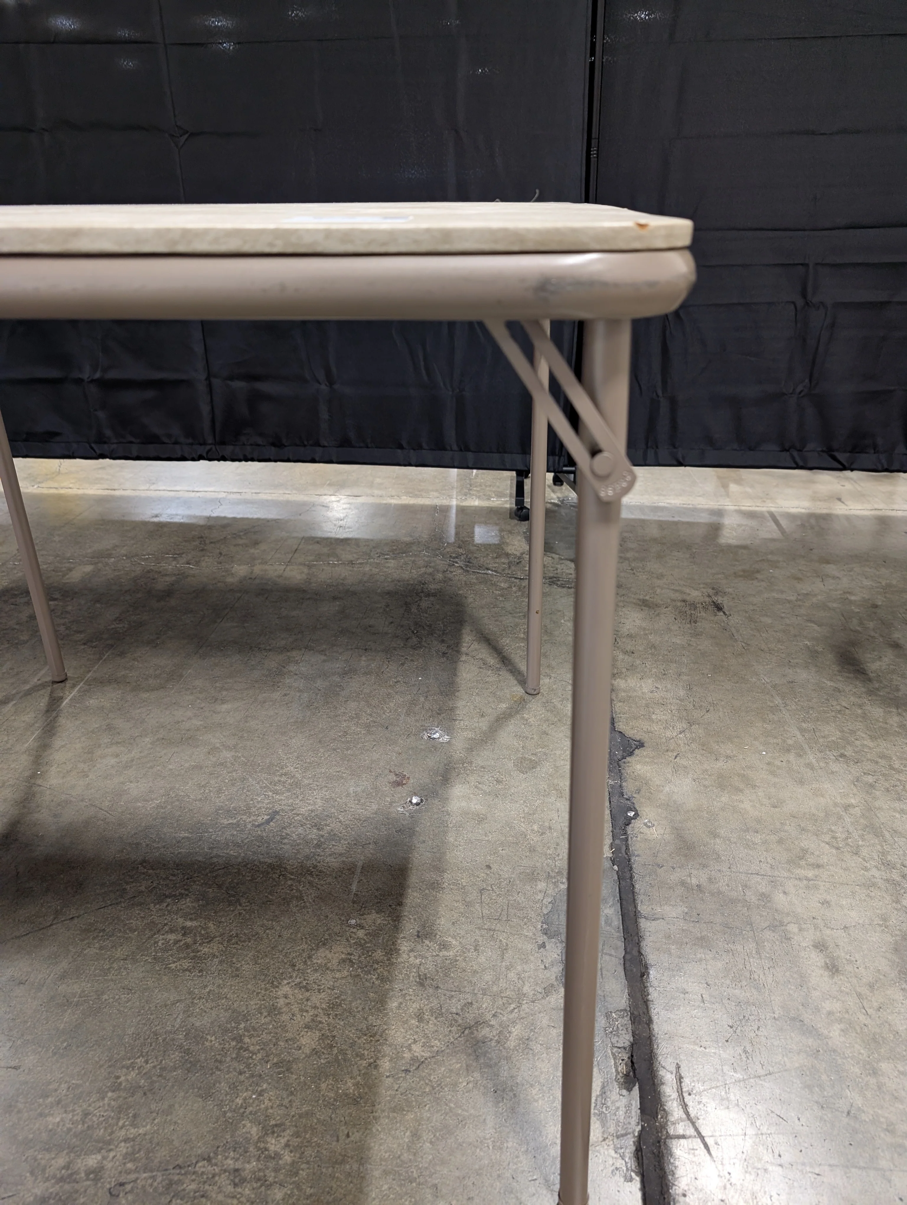 Practical Tan Rectangular Folding Table - Image 3