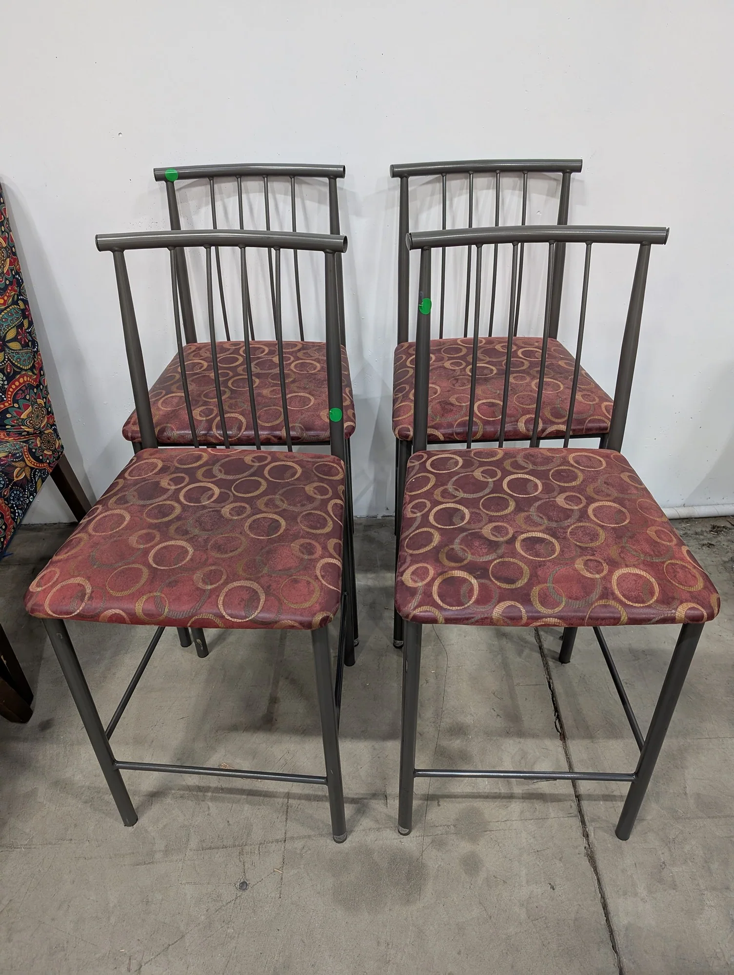 AMISCO Contemporary Metal Frame Counter Height Chairs, Set of 4