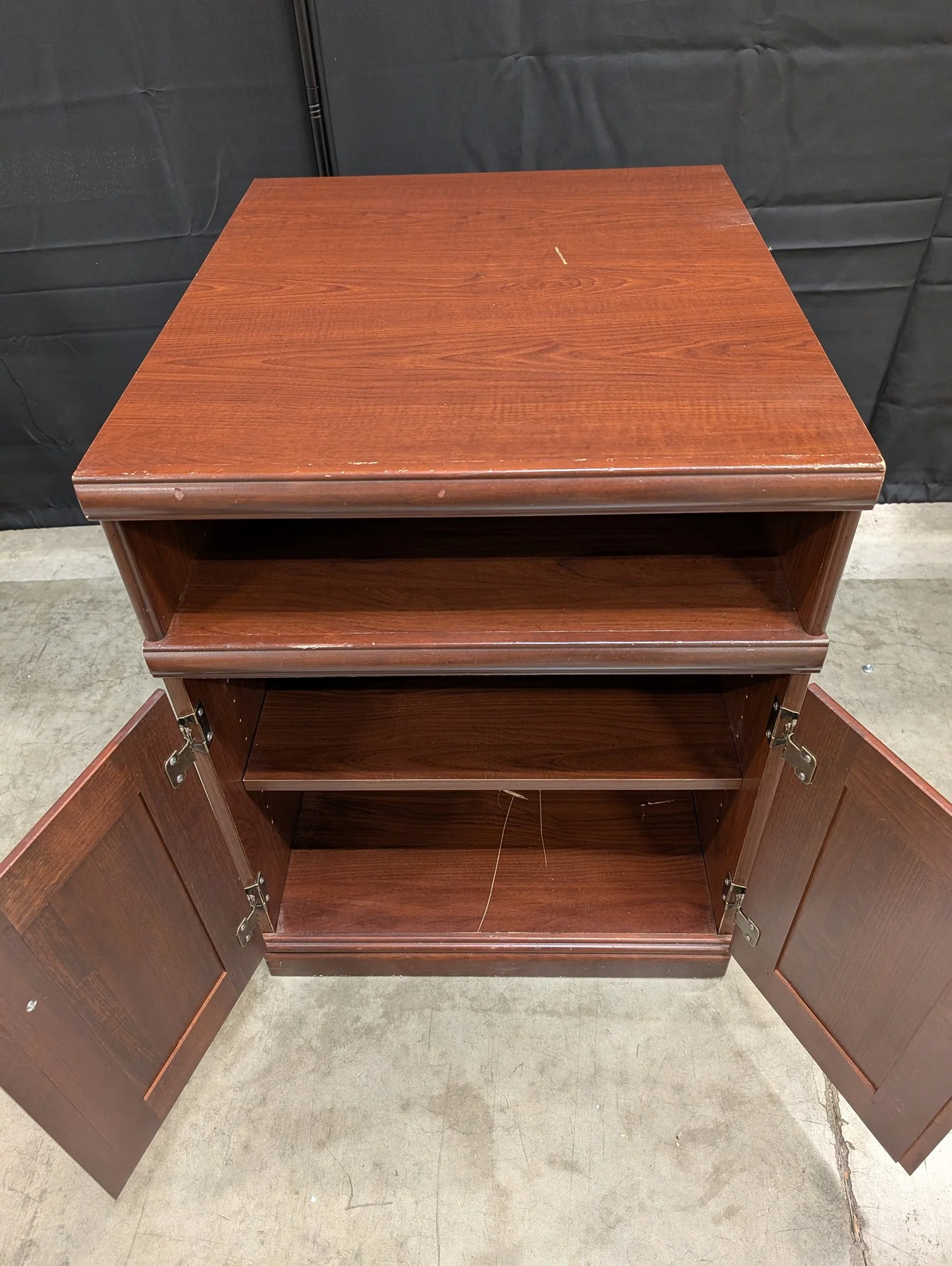 Traditional Dark Wood Bedside Cabinet with Storage - Image 2
