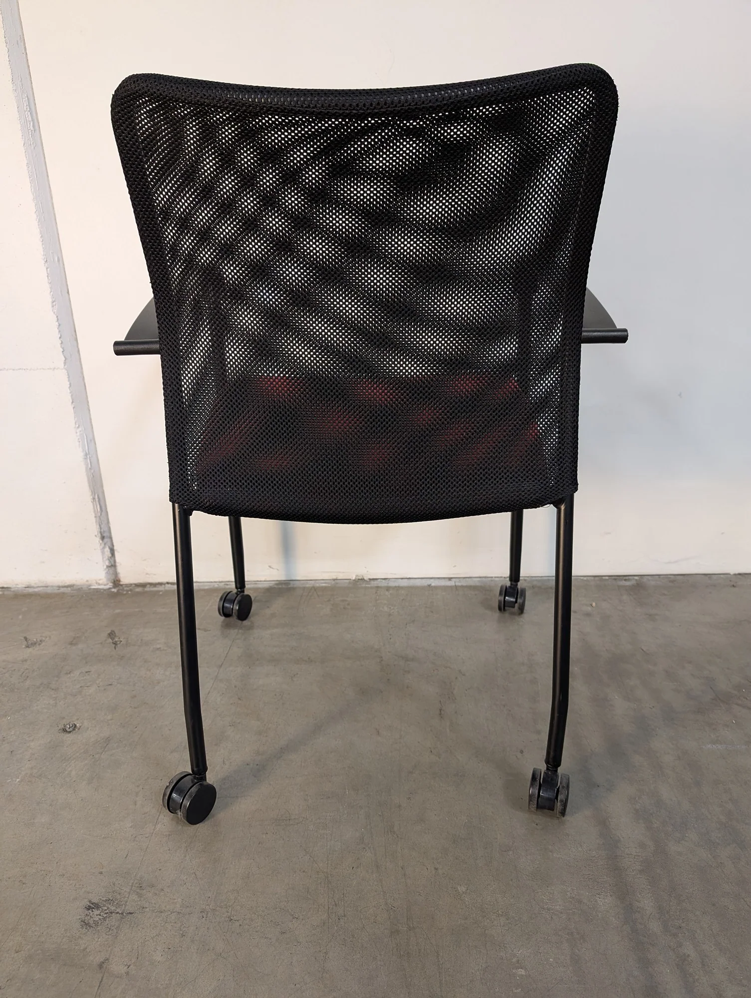 Compel Mesh Back Task Chair with Red Fabric Seat and Casters - Image 3