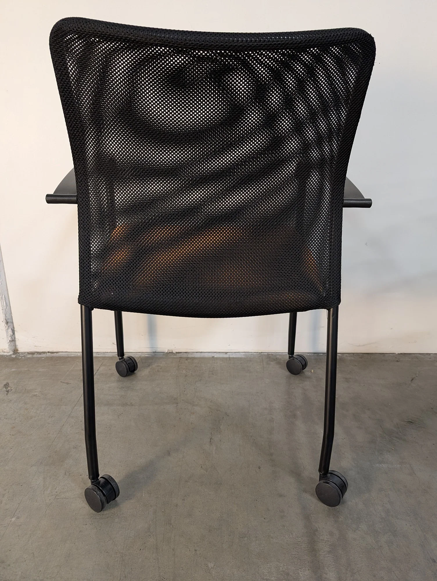 Compel Mesh Back Task Chair with Orange Fabric Seat and Casters - Image 3